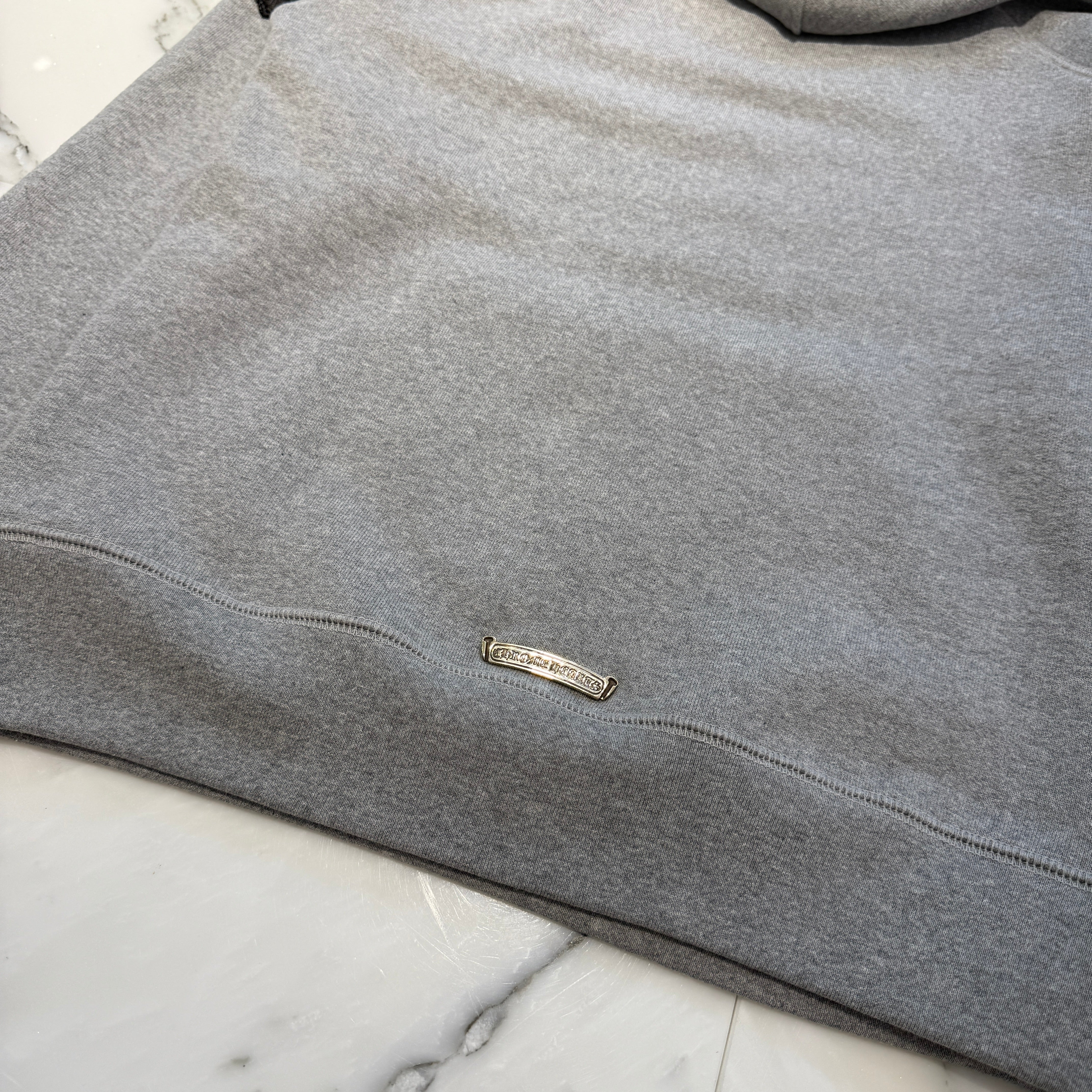 CHROME HEARTS Y NOT Cemetery Cross Leather Patch Pullover Hoodie Size S クロムハーツ ワイノット セメタリークロス レザーパッチ プルオーバーフーディー サイズS