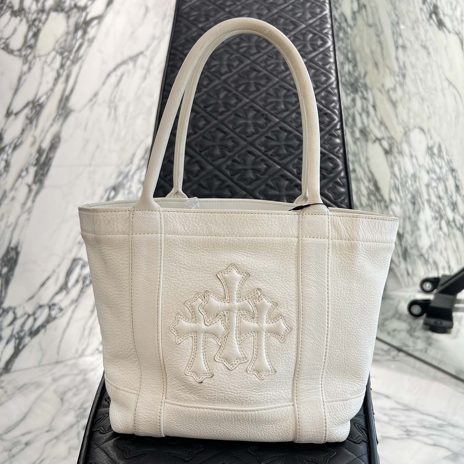 CHROME HEARTS 3 Cemetery Cross Leather Patch Tote Mini Bag クロムハーツ 3セメタリークロス レザーパッチ トート ミニ バッグ