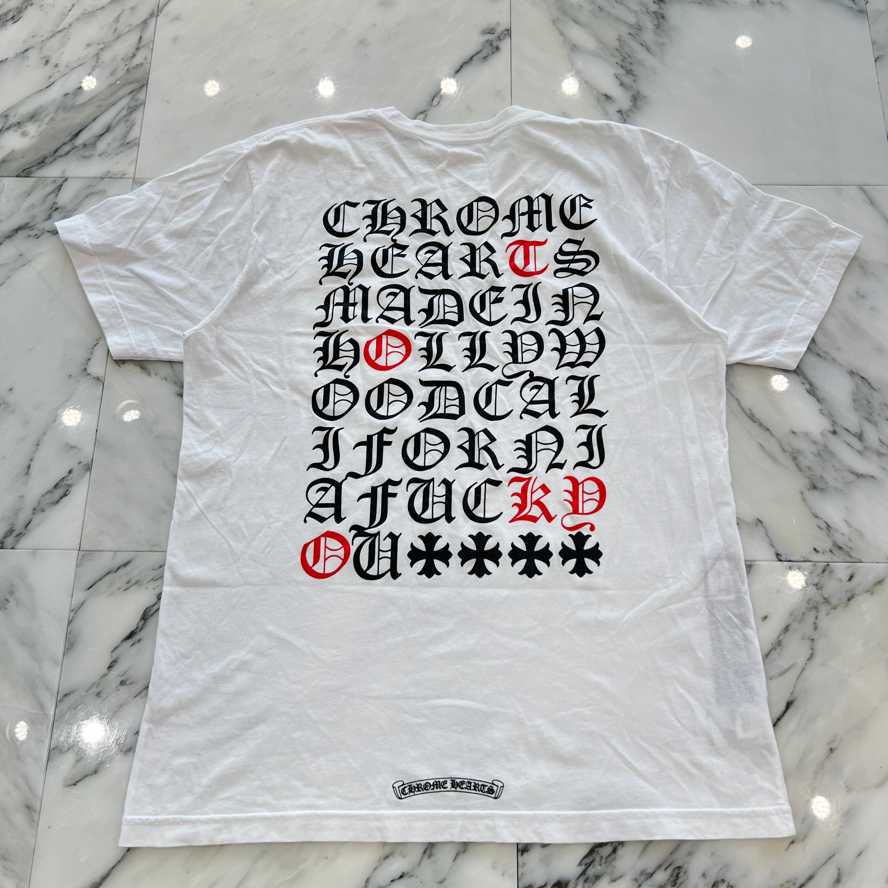 CHROME HEARTS Made In Hollywood Vertical Logo Tee Size L クロムハーツ メイドインハリウッド ヴァーティカルロゴ Tシャツ サイズL