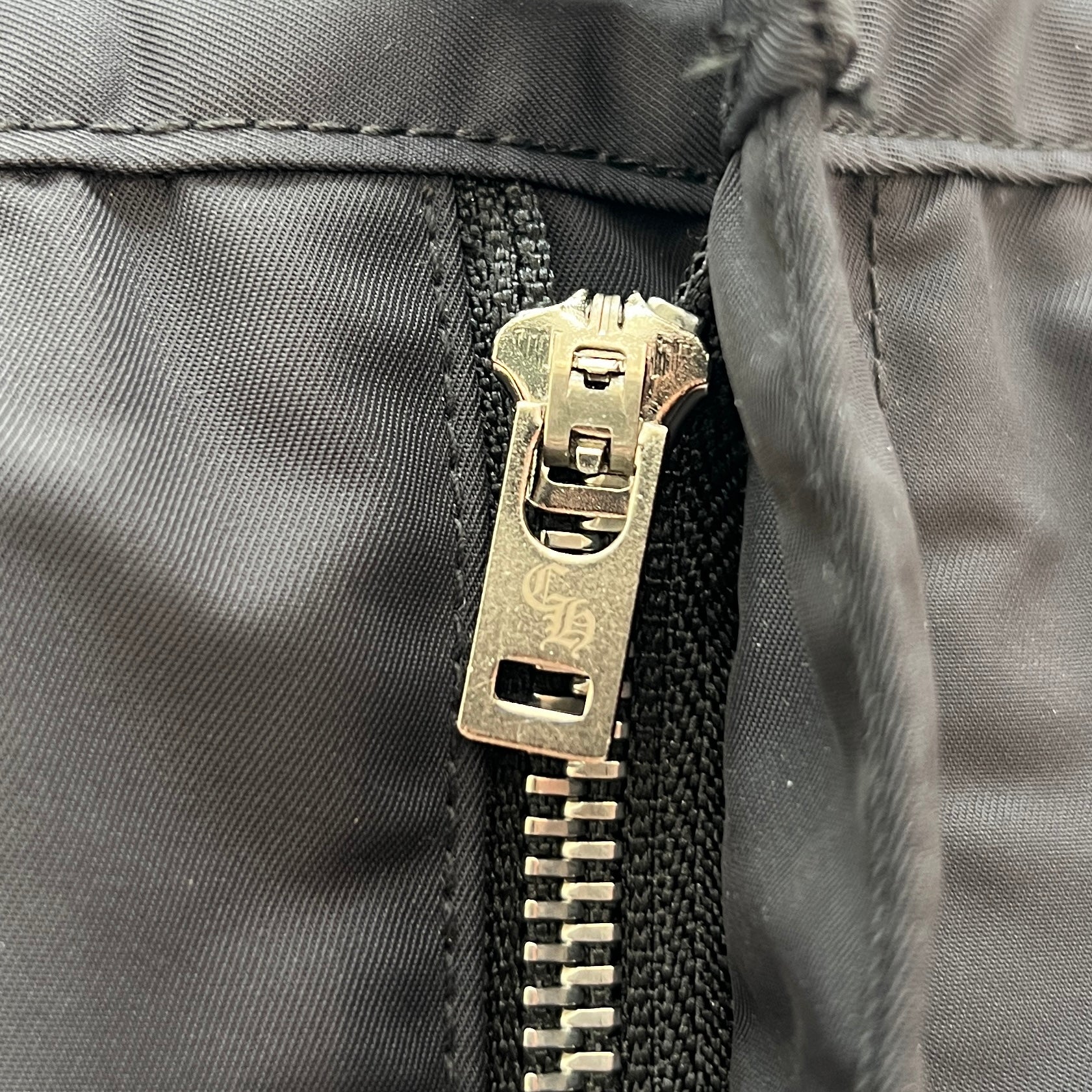 CHROME HEARTS Y NOT Leather Cross Patch Nylon Mini Skirt Size 26 クロムハーツ ワイノット レザークロスパッチ ナイロンミニスカート サイズ26