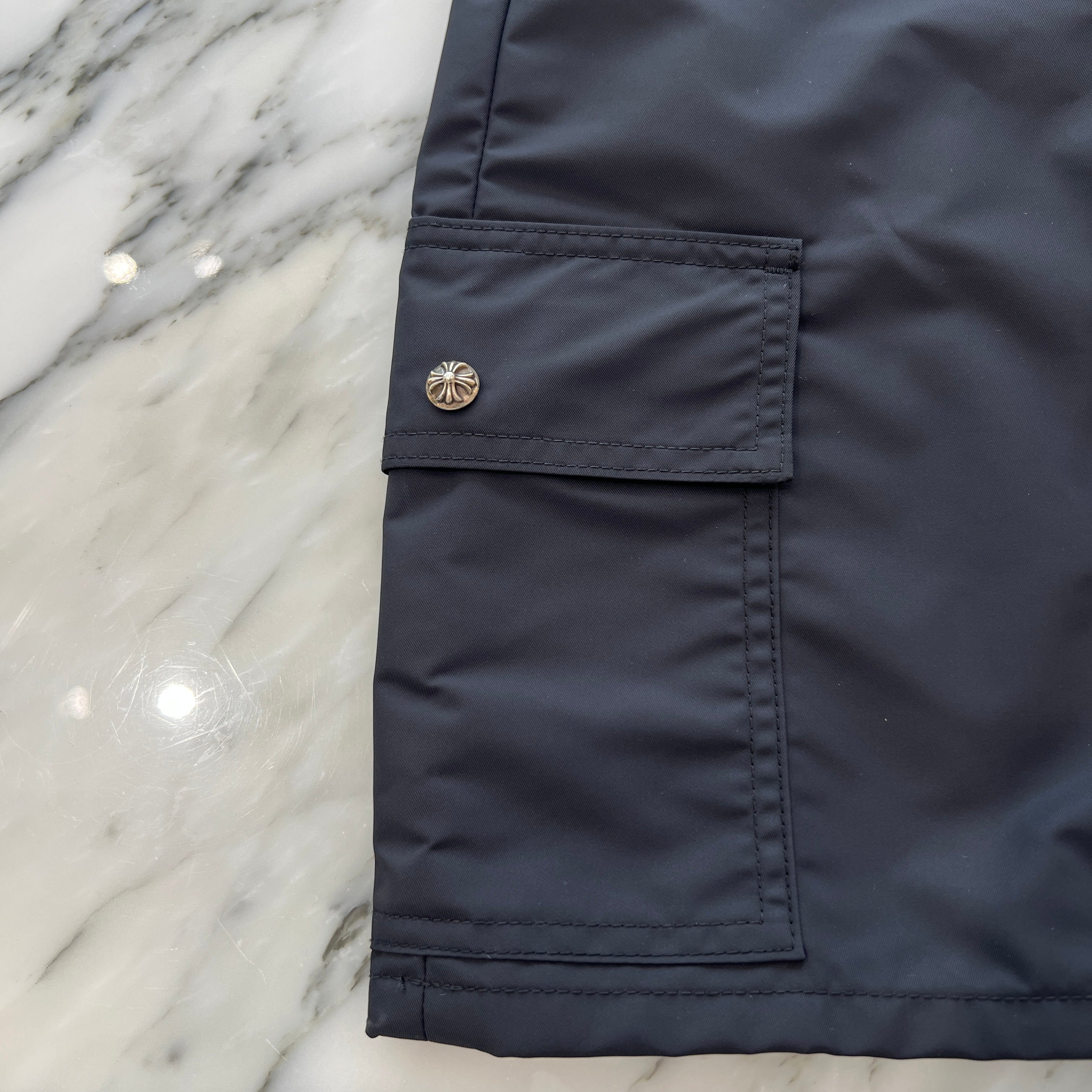 CHROME HEARTS Y NOT Leather Cross Patch Nylon Mini Skirt Size 26 クロムハーツ ワイノット レザークロスパッチ ナイロンミニスカート サイズ26