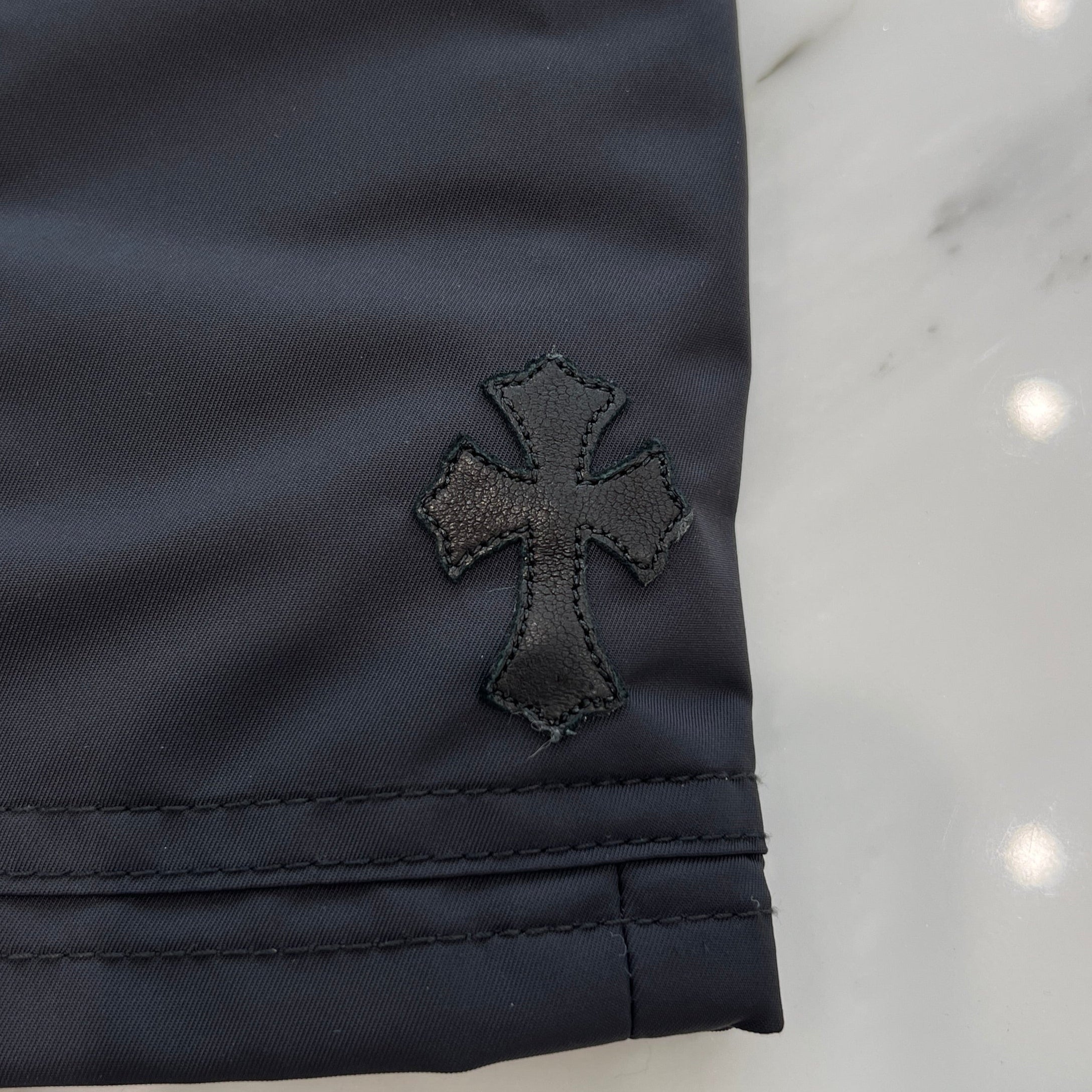 CHROME HEARTS Y NOT Leather Cross Patch Nylon Mini Skirt Size 26 クロムハーツ ワイノット レザークロスパッチ ナイロンミニスカート サイズ26