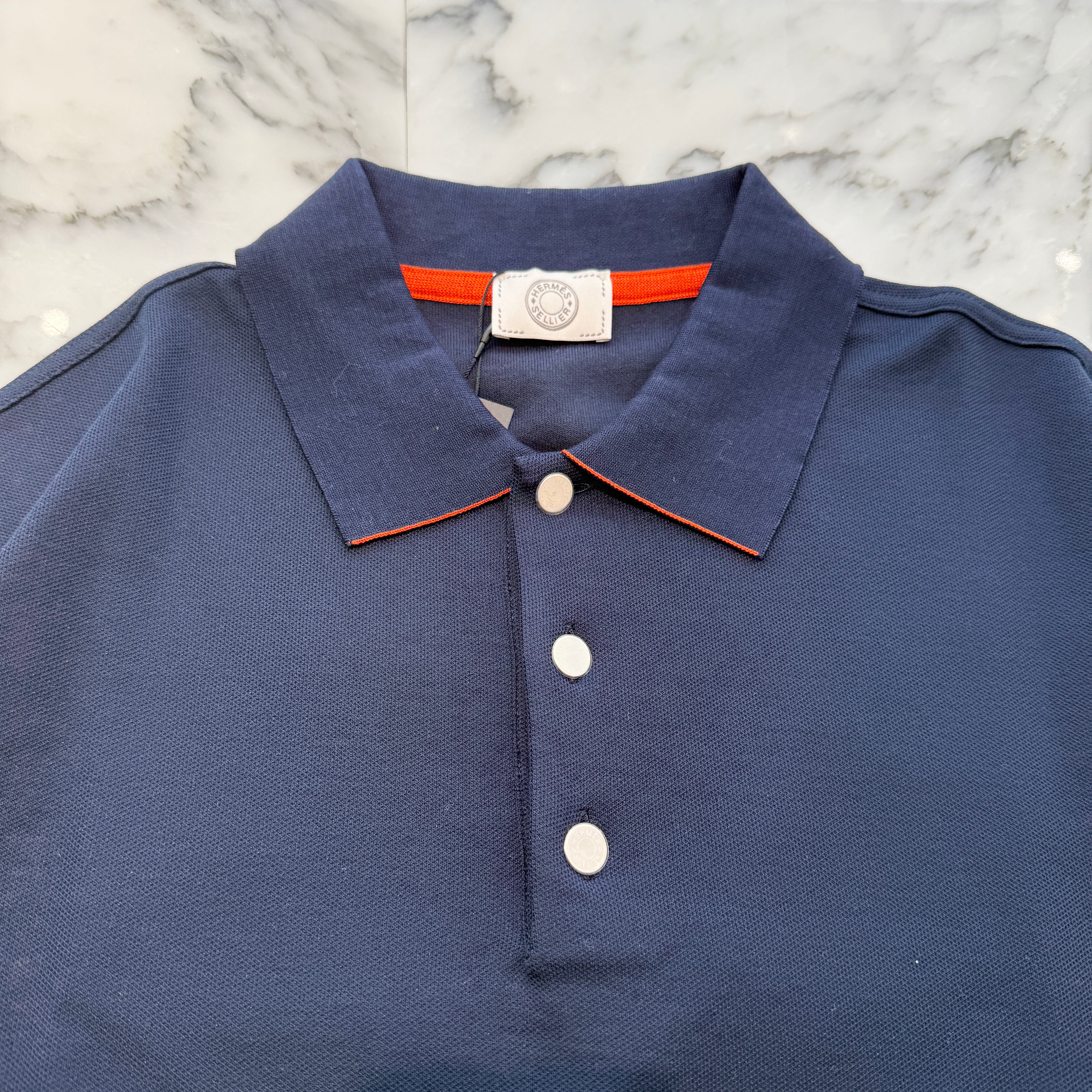 HERMES Double Jeu Technical Polo Shirt H800271E 012XL Size XL エルメス ダブルジュー テクニカル ポロシャツ サイズXL