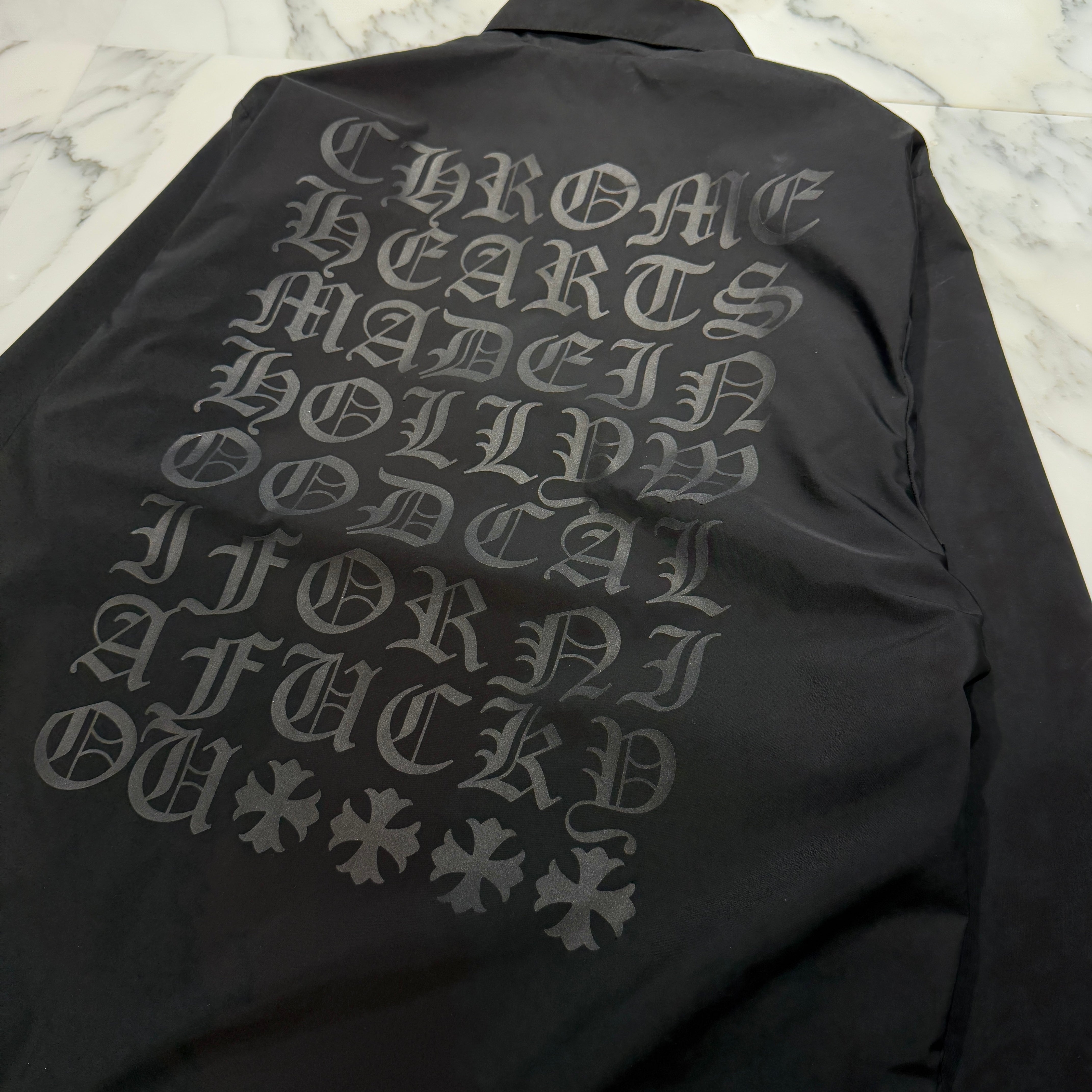 CHROME HEARTS Made In Hollywood CH Plus Eye Chart Coach Jacket Size L クロムハーツ メイドインハリウッド CHプラス アイチャート コーチジャケット サイズL