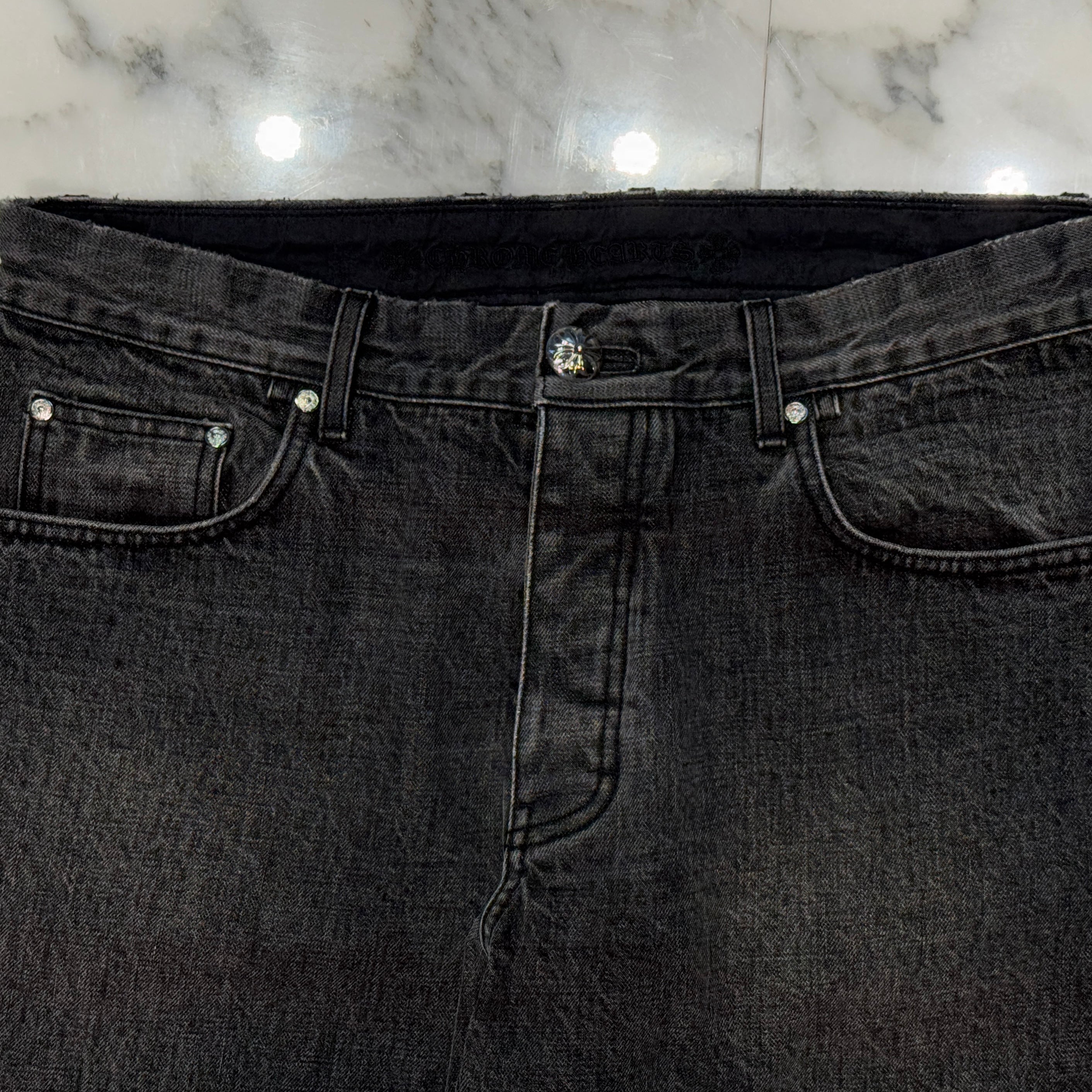 CHROME HEARTS BS FLARE CH Plus Cross Ball Jeans Size 36 クロムハーツ BSフレアニー ウォッシュ加工 CHプラス クロスボール ジーンズ サイズ36