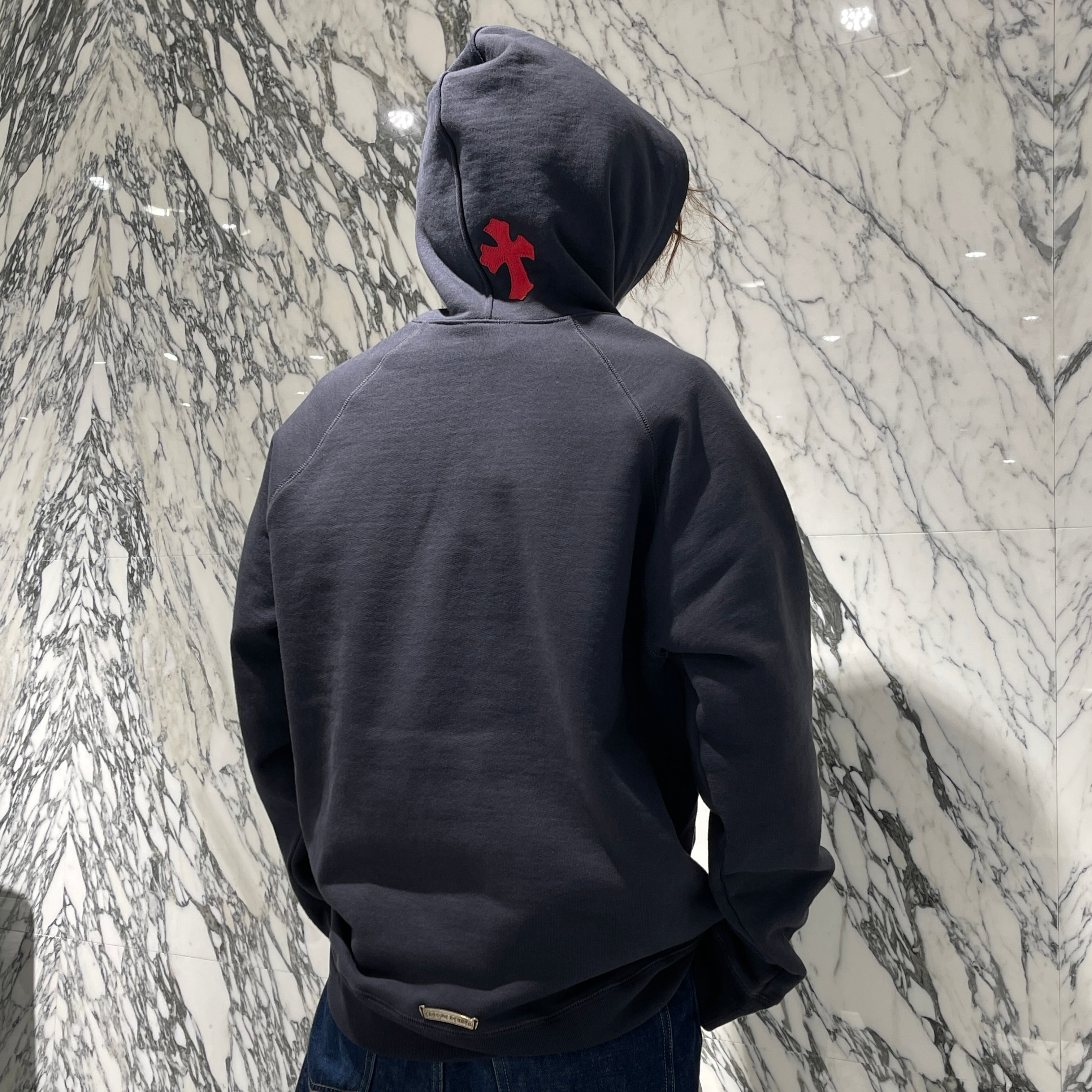 CHROME HEARTS GRP Y NOT Cross Patch Raglan Pullover Hoodie Size L