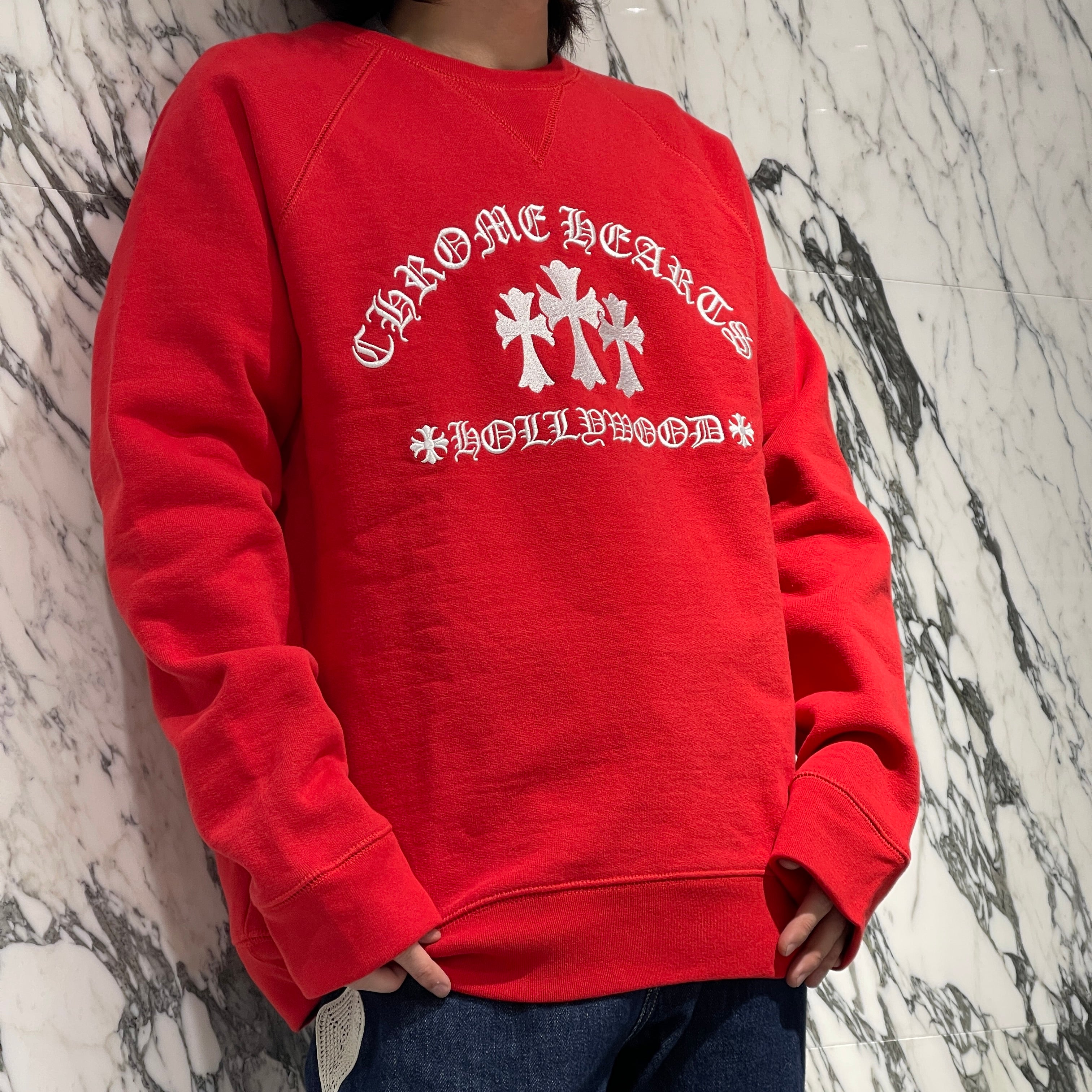 CHROME HEARTS King Taco 3 Cemetery Cross Embroidery Sweat Shirt Size M クロムハーツ キングタコ 3セメタリークロス刺繍 スウェットシャツ サイズM