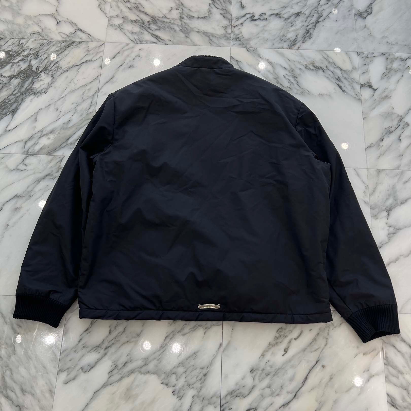 CHROME HEARTS Red 3 Cross Leather Patch Racing Zip Up Jacket Size XL クロムハーツ レッド3クロス レザーパッチ レーシング ジップアップ ジャケット サイズXL