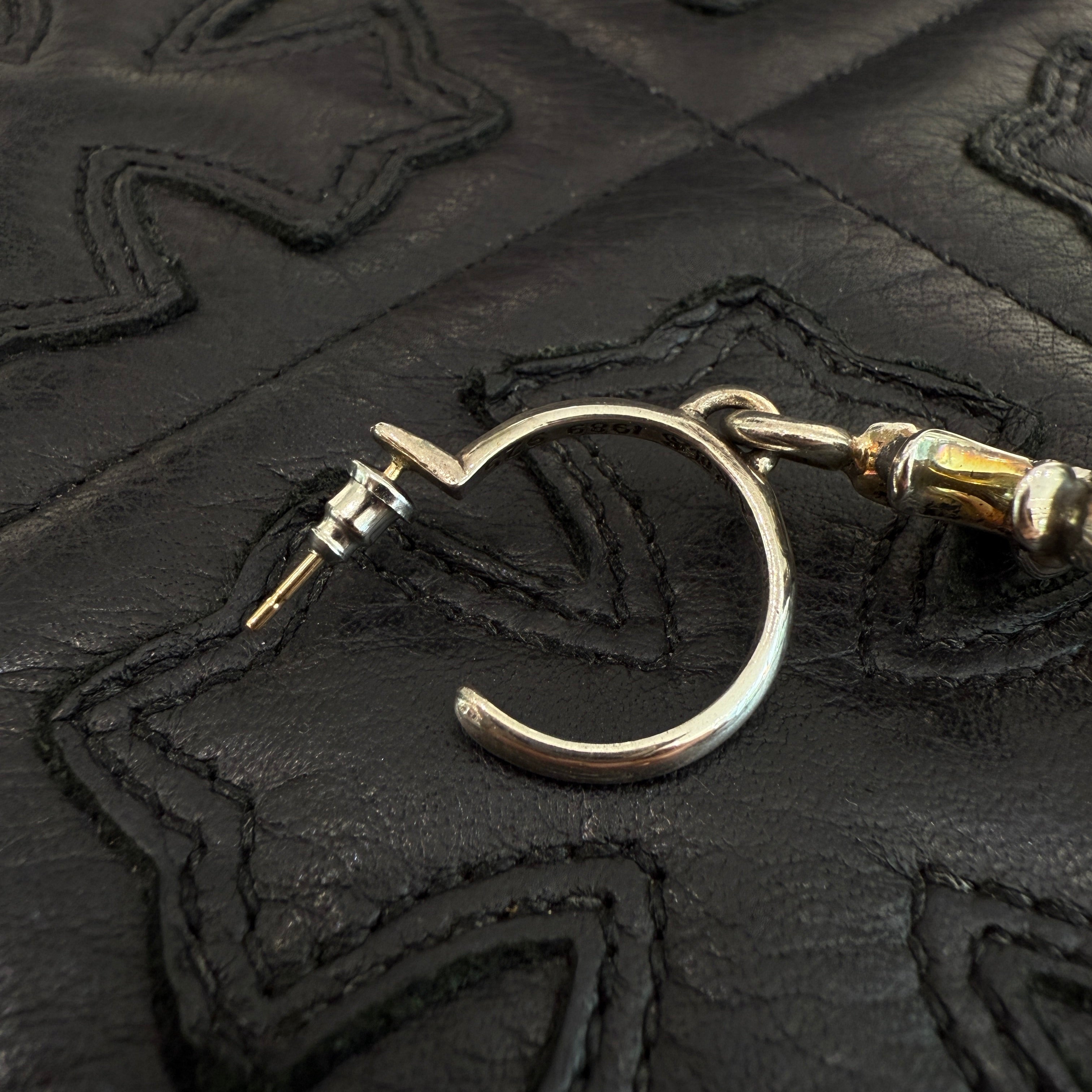 CHROME HEARTS Pave TINY CH Cross Hoop Earrings Pave Diamond クロムハーツ タイニー CHクロス フープイヤリング ピアス パヴェ ダイヤモンド