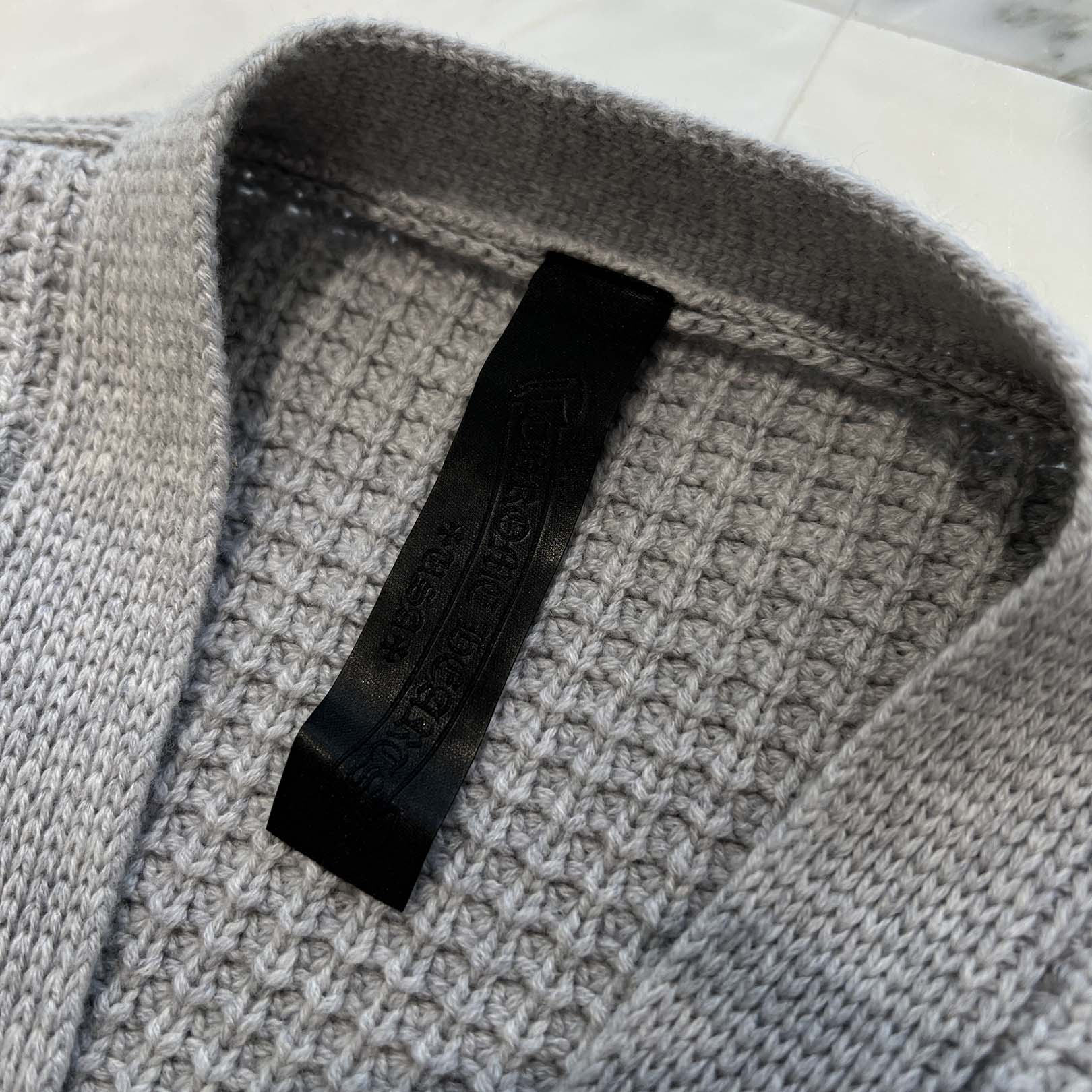 CHROME HEARTS YNOT Leather Cross Patch Cashmere Knit Cardigan Size S クロムハーツ ワイノット レザー クロス パッチ カシミヤ ニットカーディガン サイズS