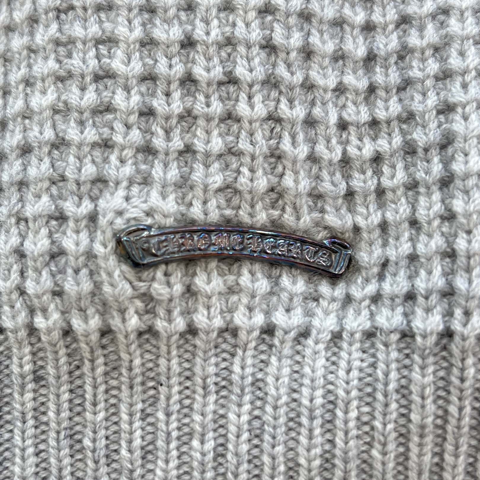 CHROME HEARTS YNOT Leather Cross Patch Cashmere Knit Cardigan Size S クロムハーツ ワイノット レザー クロス パッチ カシミヤ ニットカーディガン サイズS