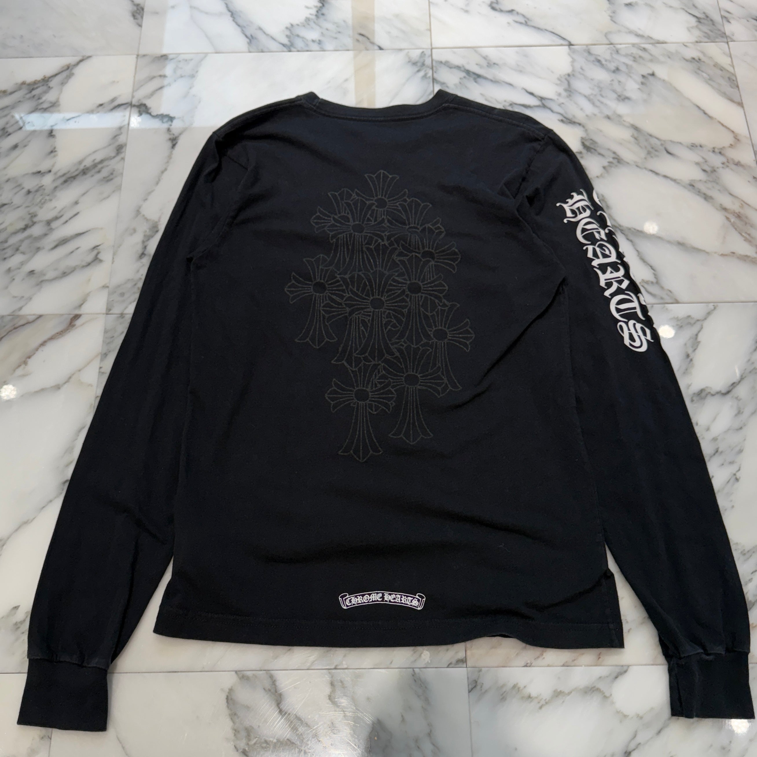 CHROME HEARTS Back Cemetery Cross Print Long Sleeve Tee Size M クロムハーツ バック セメタリークロス プリント ロングスリーブTシャツ サイズM