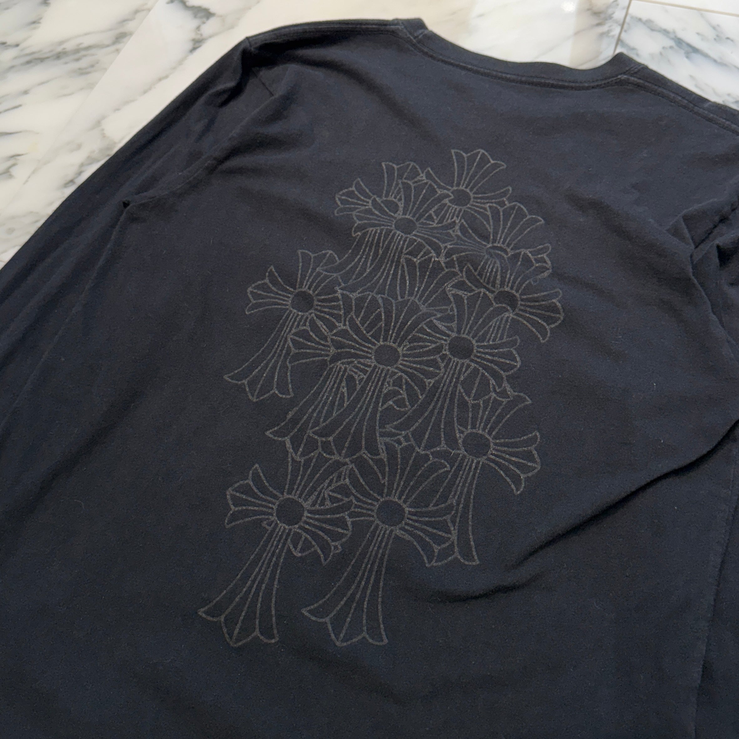 CHROME HEARTS Back Cemetery Cross Print Long Sleeve Tee Size M クロムハーツ バック セメタリークロス プリント ロングスリーブTシャツ サイズM