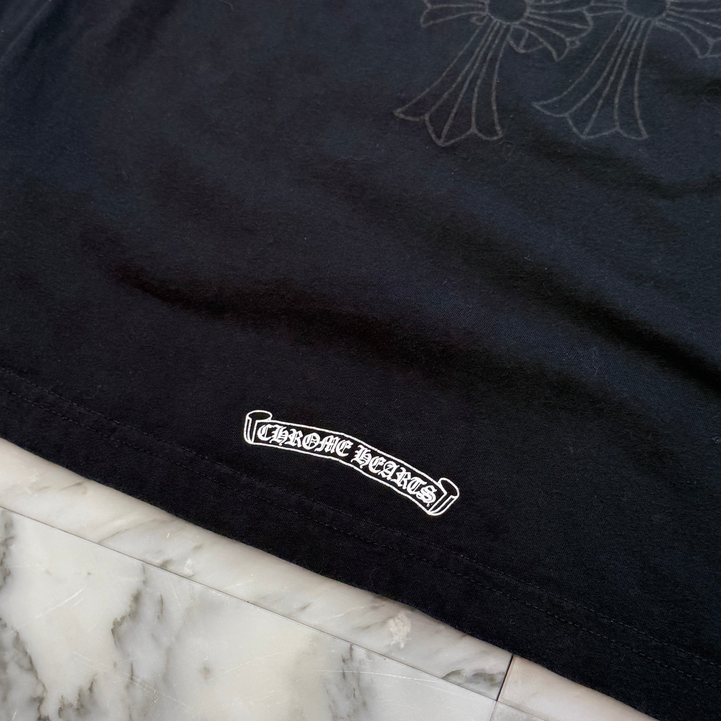 CHROME HEARTS Back Cemetery Cross Print Long Sleeve Tee Size M クロムハーツ バック セメタリークロス プリント ロングスリーブTシャツ サイズM