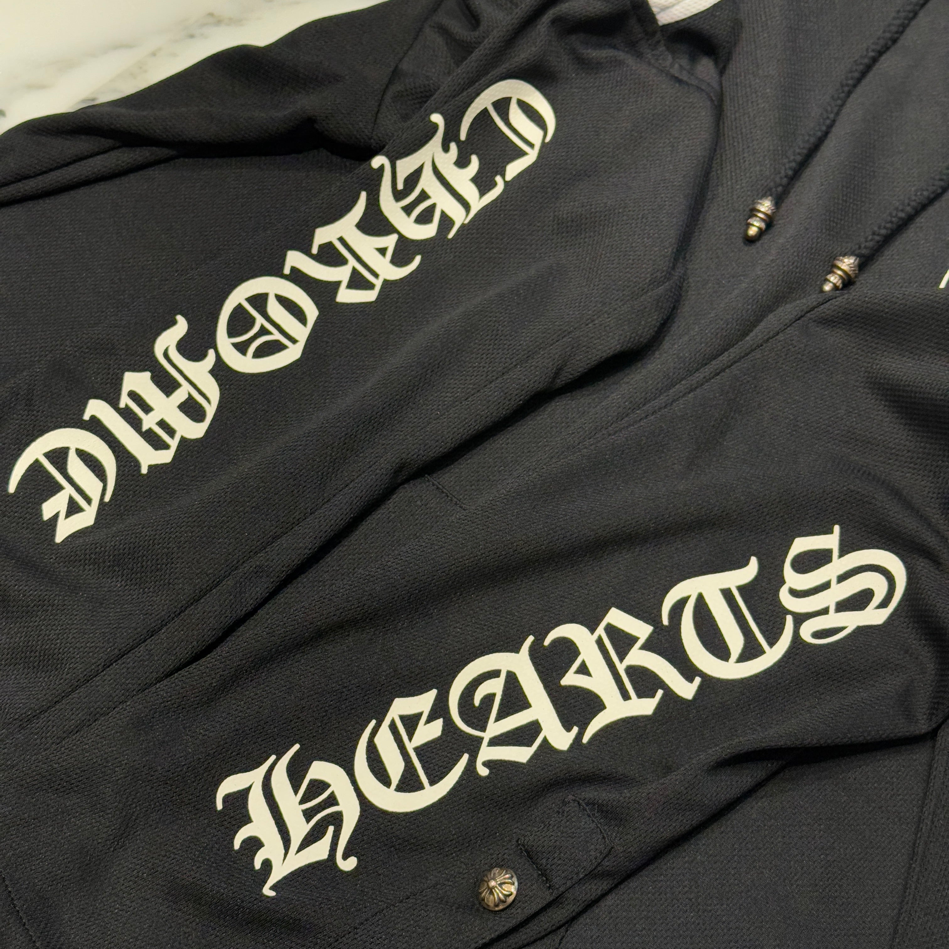 CHROME HEARTS Y NOT Mesh Arm Logo Horseshoe Pullover Hoodie SizeL クロムハーツ ワイノット メッシュ アームロゴ プルオーバーフーディ サイズL