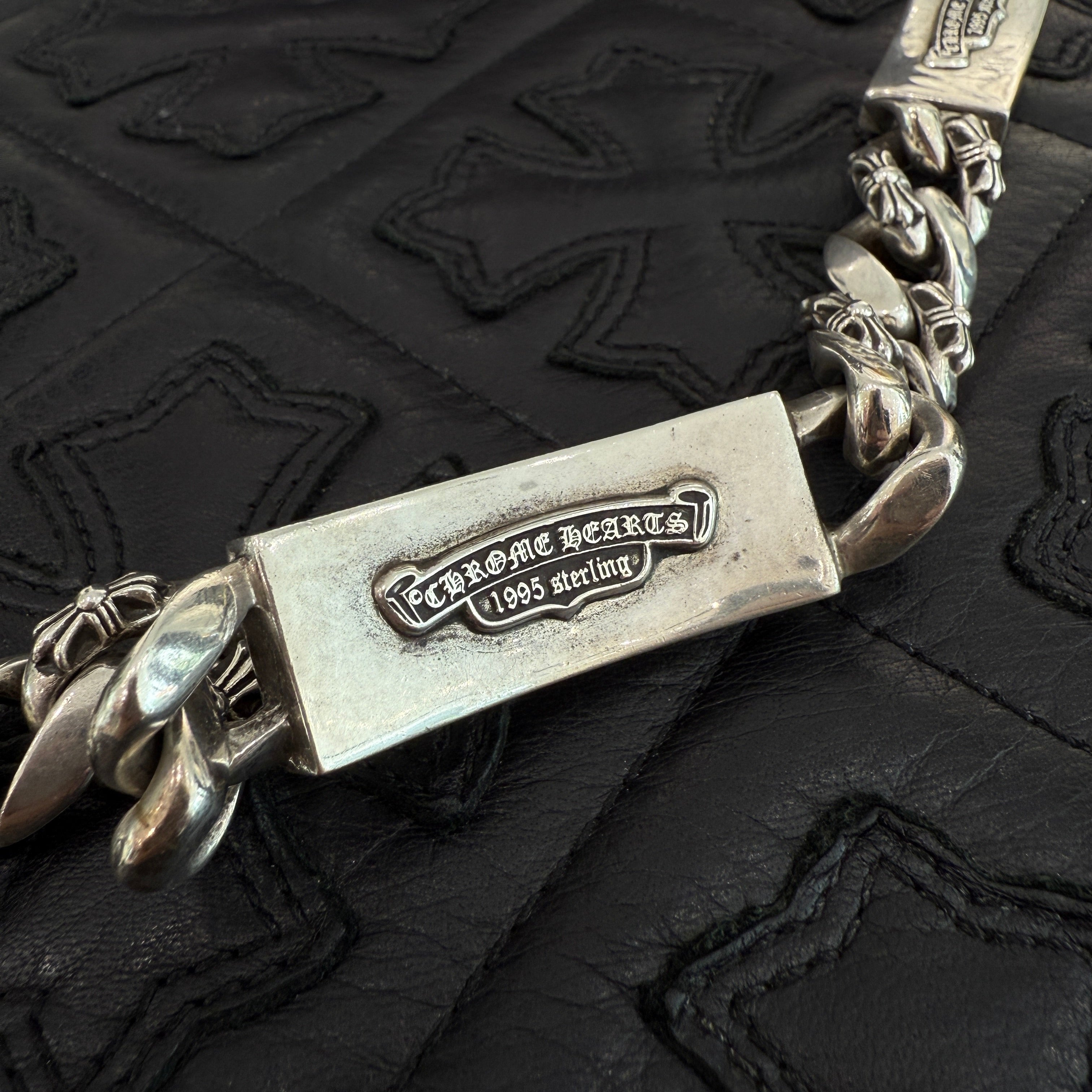 CHROME HEARTS FLORAL HEART Dagger Fancy Chain Double ID Bracelet クロムハ―ツ フローラルハート ダガー ファンシーチェーン ダブルID ブレスレット