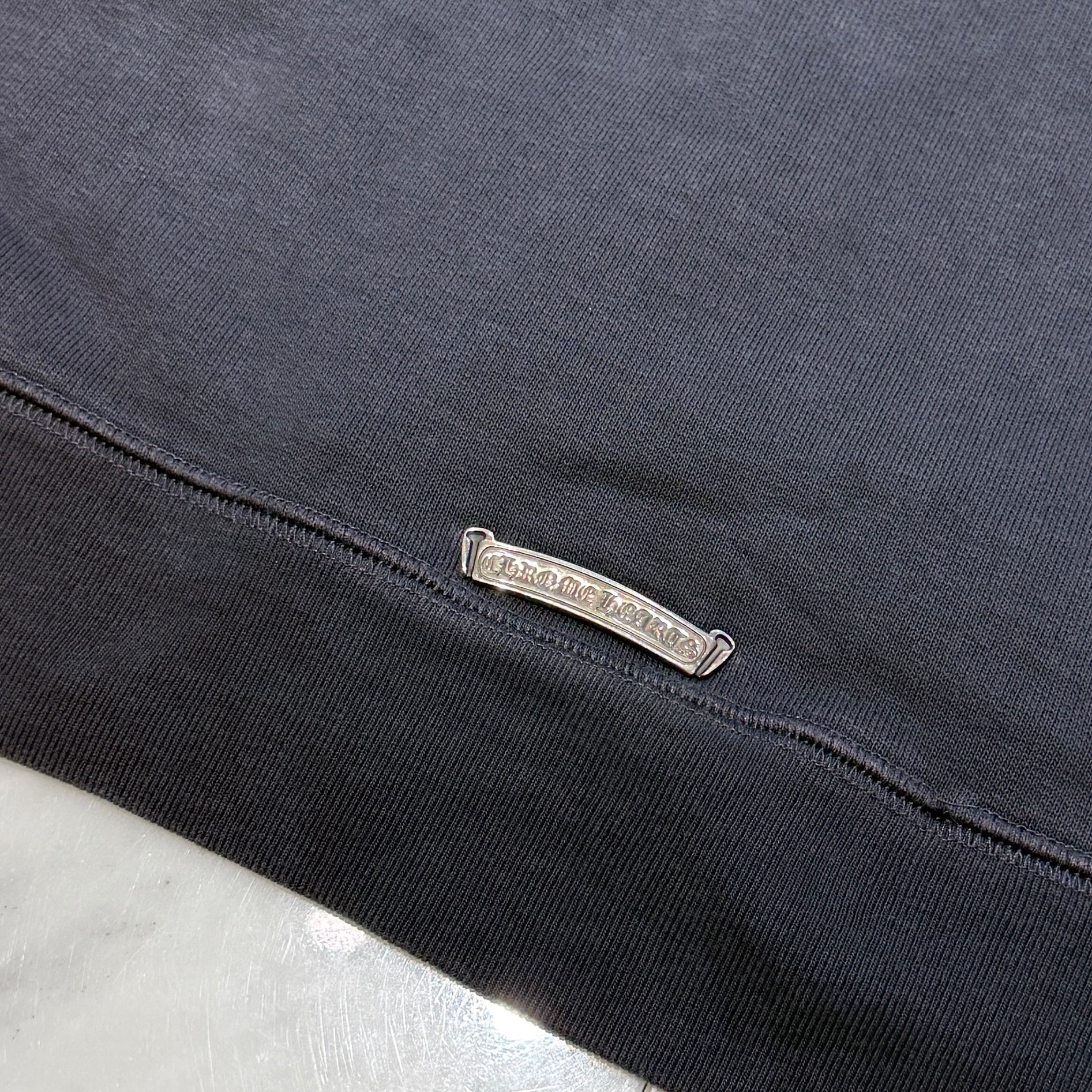 CHROME HEARTS Y NOT Triple Cross Leather Patch Sweat Shirt Size S クロムハーツ ワイノット トリプルクロス レザーパッチ スウェットシャツ サイズS