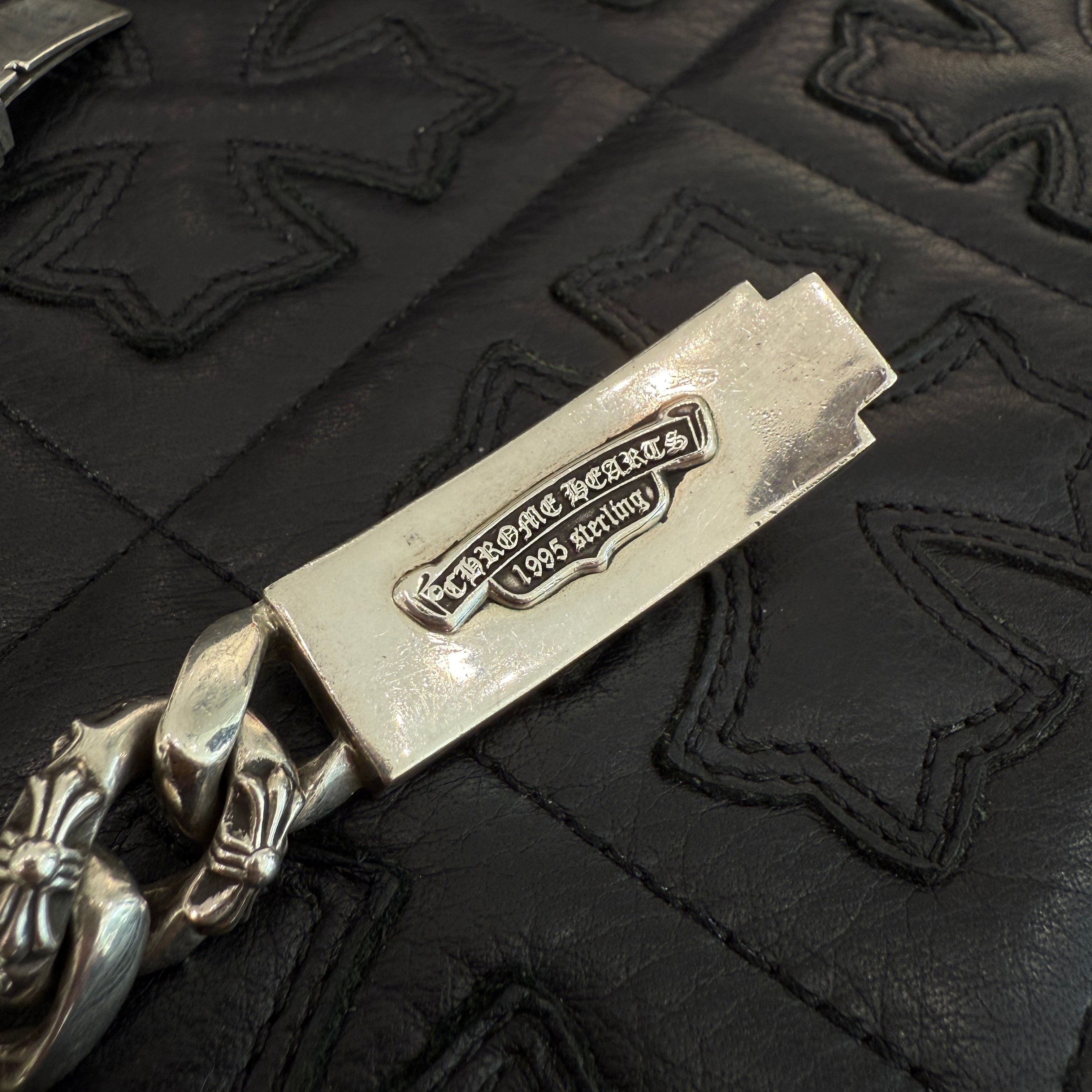 CHROME HEARTS FLORAL HEART Dagger Fancy Chain Double ID Bracelet クロムハ―ツ フローラルハート ダガー ファンシーチェーン ダブルID ブレスレット