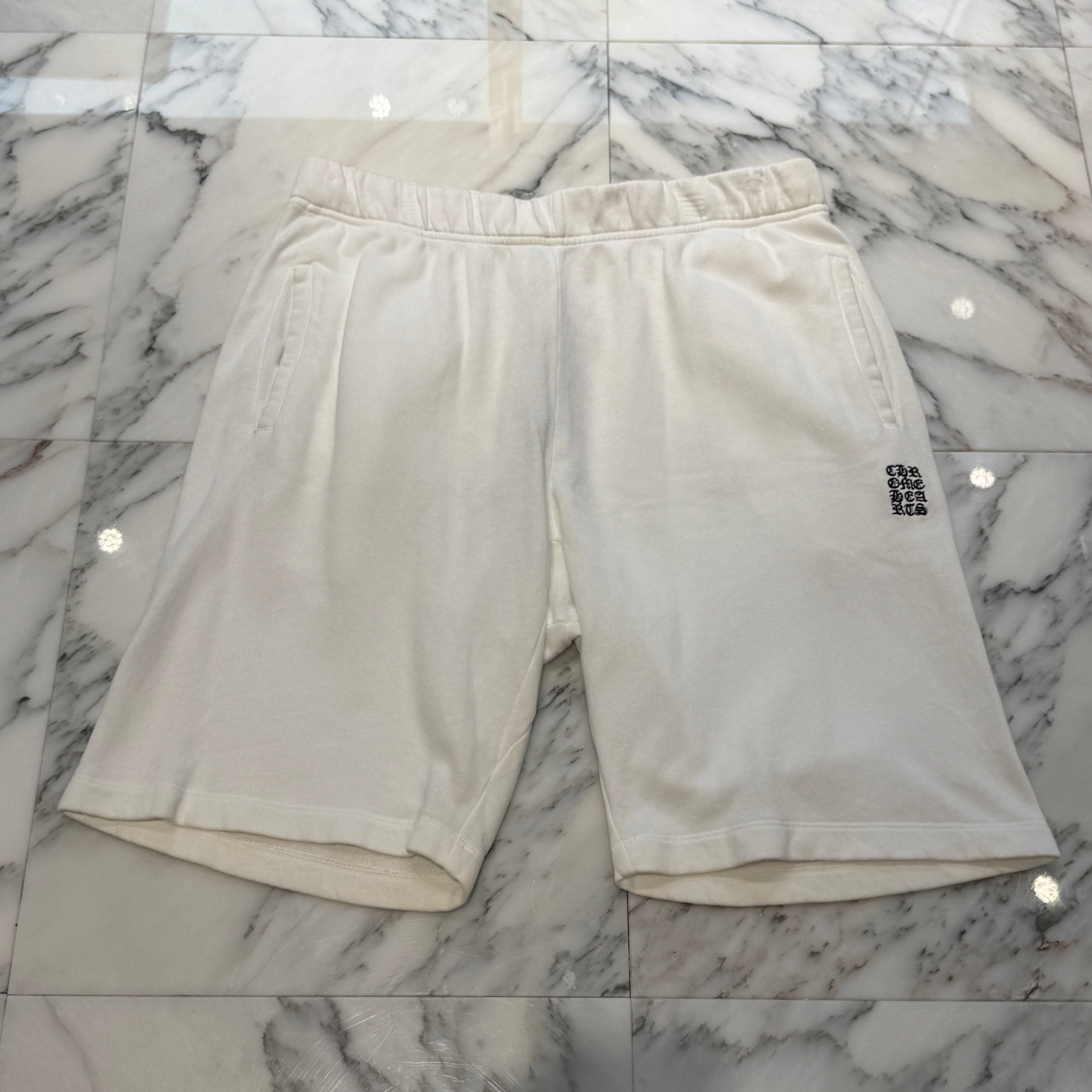 CHROME HEARTS Y NOT Vertical Logo Cross Embroidery Shorts Size L クロムハーツ ワイノット バーティカルロゴ クロス刺繍 ショーツ サイズL