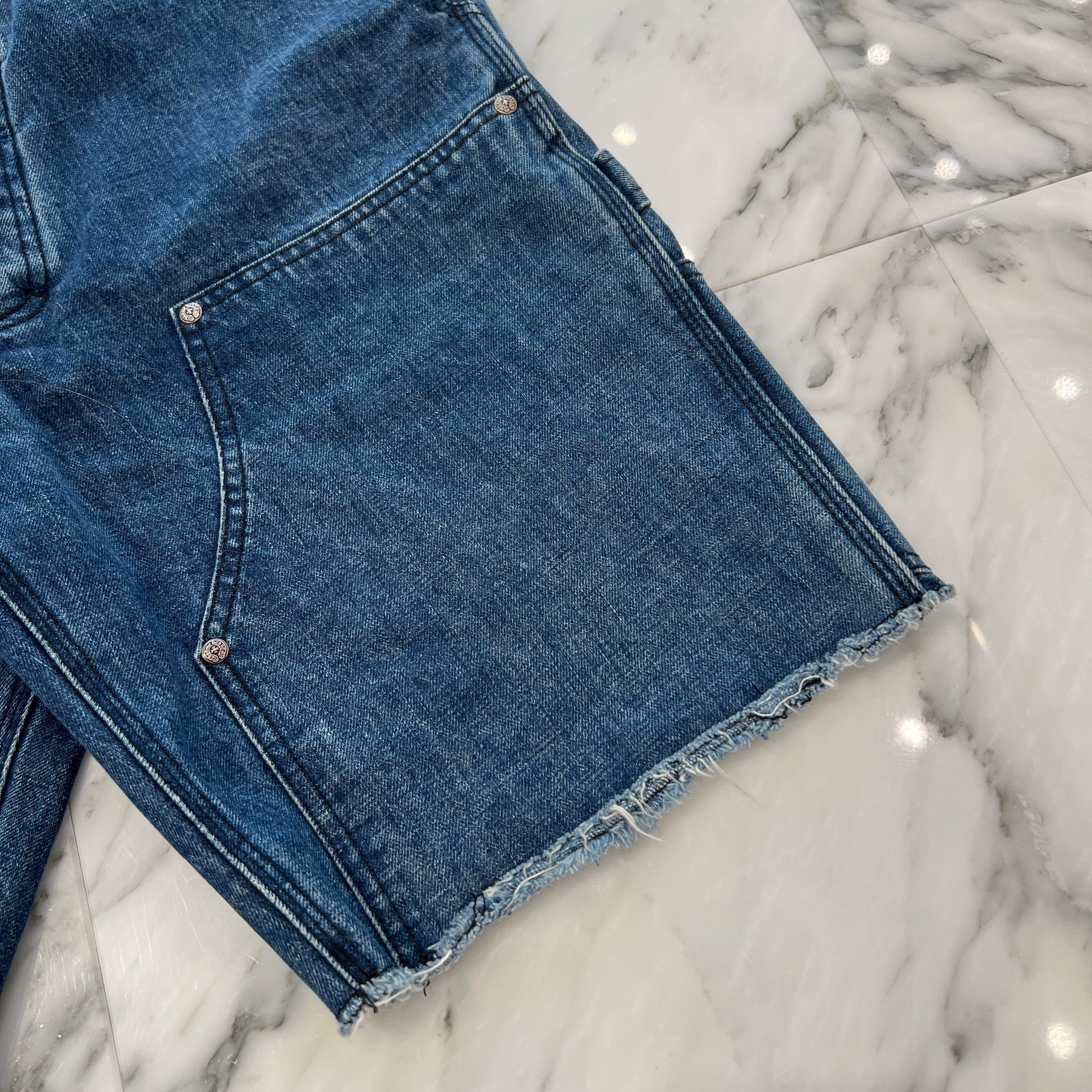 CHROME HEARTS Carpenter Cross Ball Button Denim Shorts Size 32 クロムハーツ カーペンター クロスボールボタン デニムショーツ サイズ32