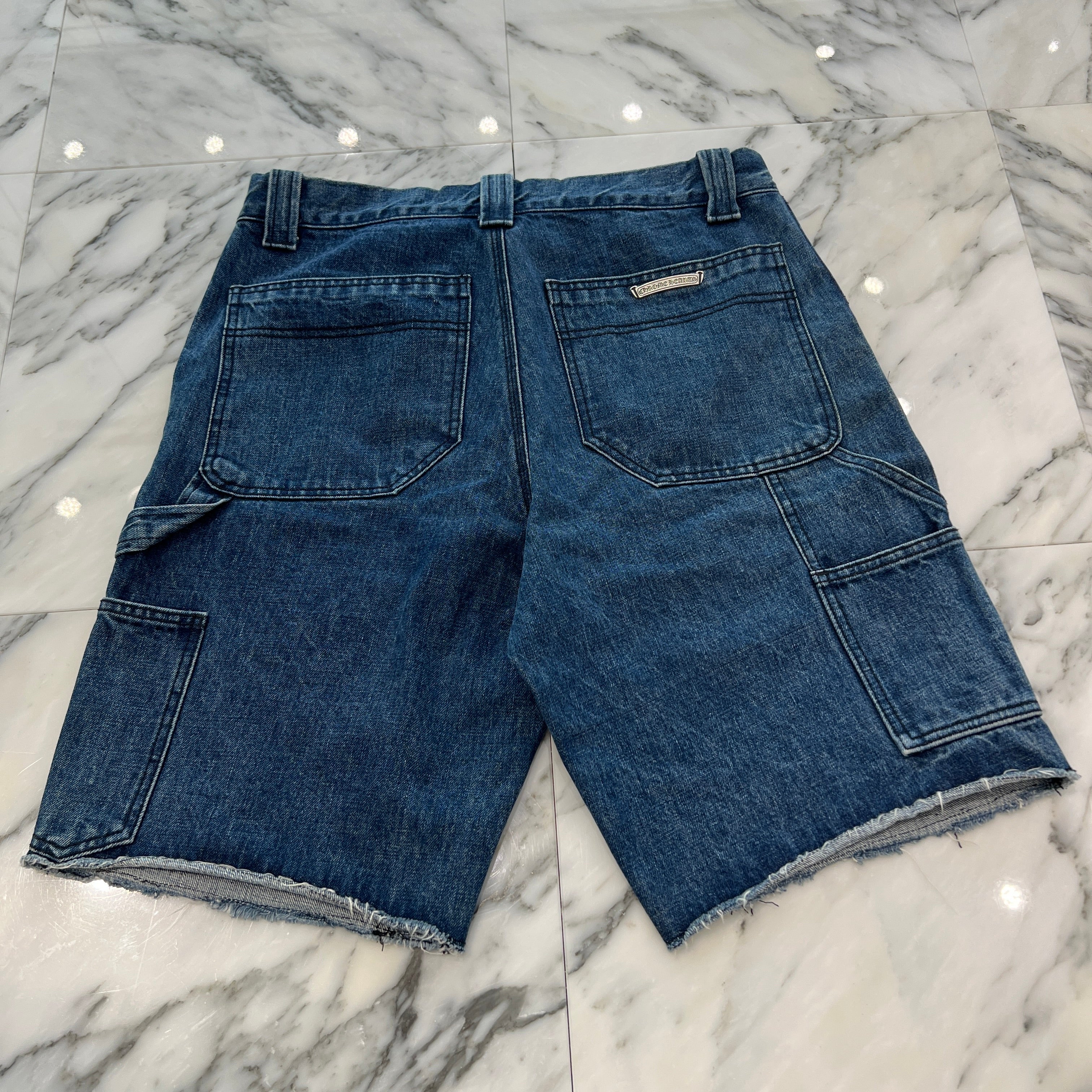 CHROME HEARTS Carpenter Cross Ball Button Denim Shorts Size 32 クロムハーツ カーペンター クロスボールボタン デニムショーツ サイズ32
