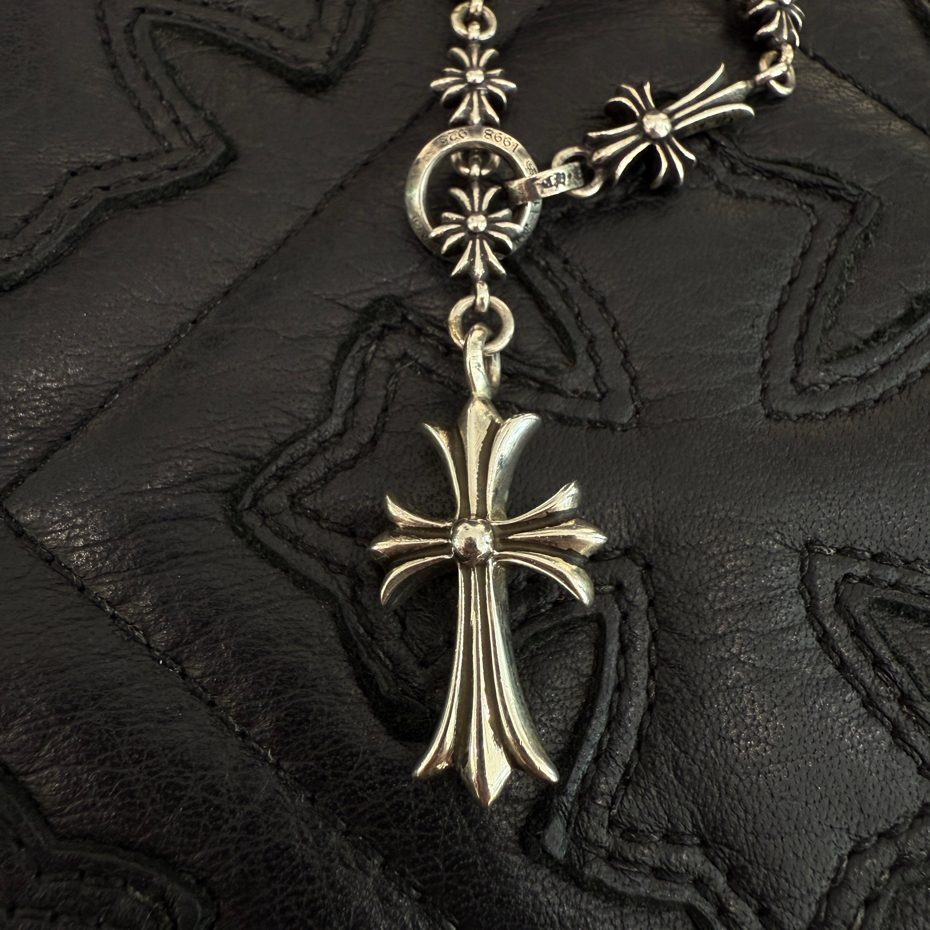 CHROME HEARTS Rosary Chalk CH Plus Chain Necklace クロムハ―ツ ロザリオ チョーク CHプラス チェーン ネックレス