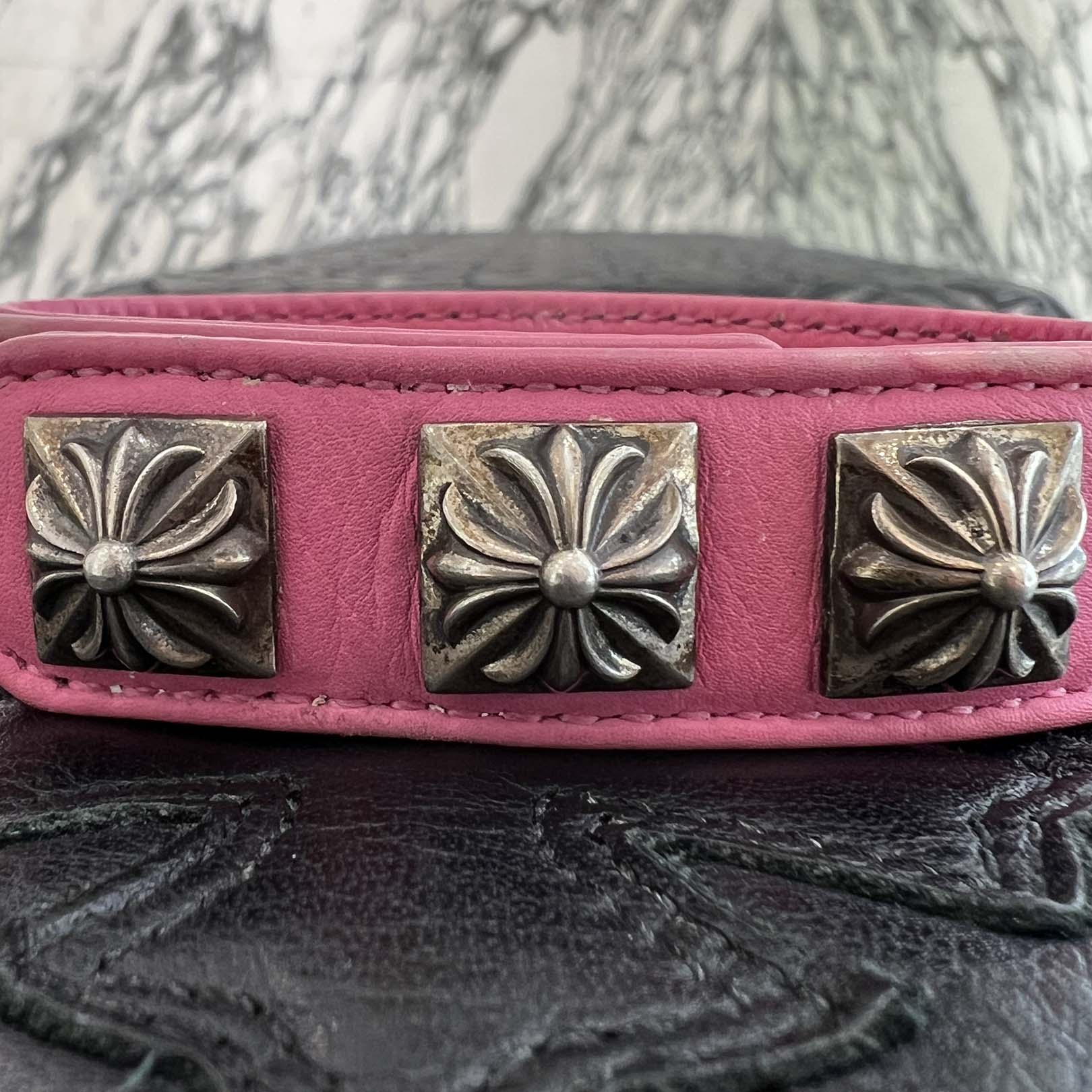 CHROME HEARTS Pyramid Cross Button 3BTN 2SNP LEATHER BRACELET クロムハーツ ピラミッドクロスボタン 3ボタン 2スナップ レザーブレスレット