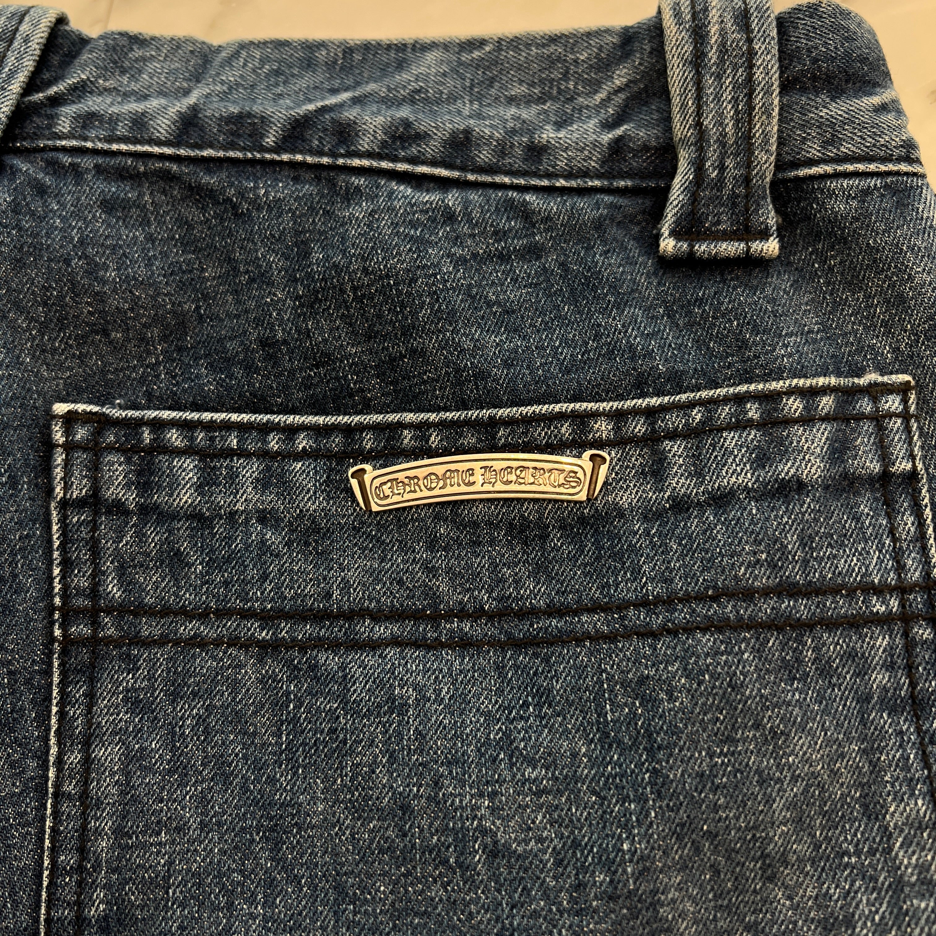 CHROME HEARTS Carpenter Cross Ball Button Denim Shorts Size 32 クロムハーツ カーペンター クロスボールボタン デニムショーツ サイズ32