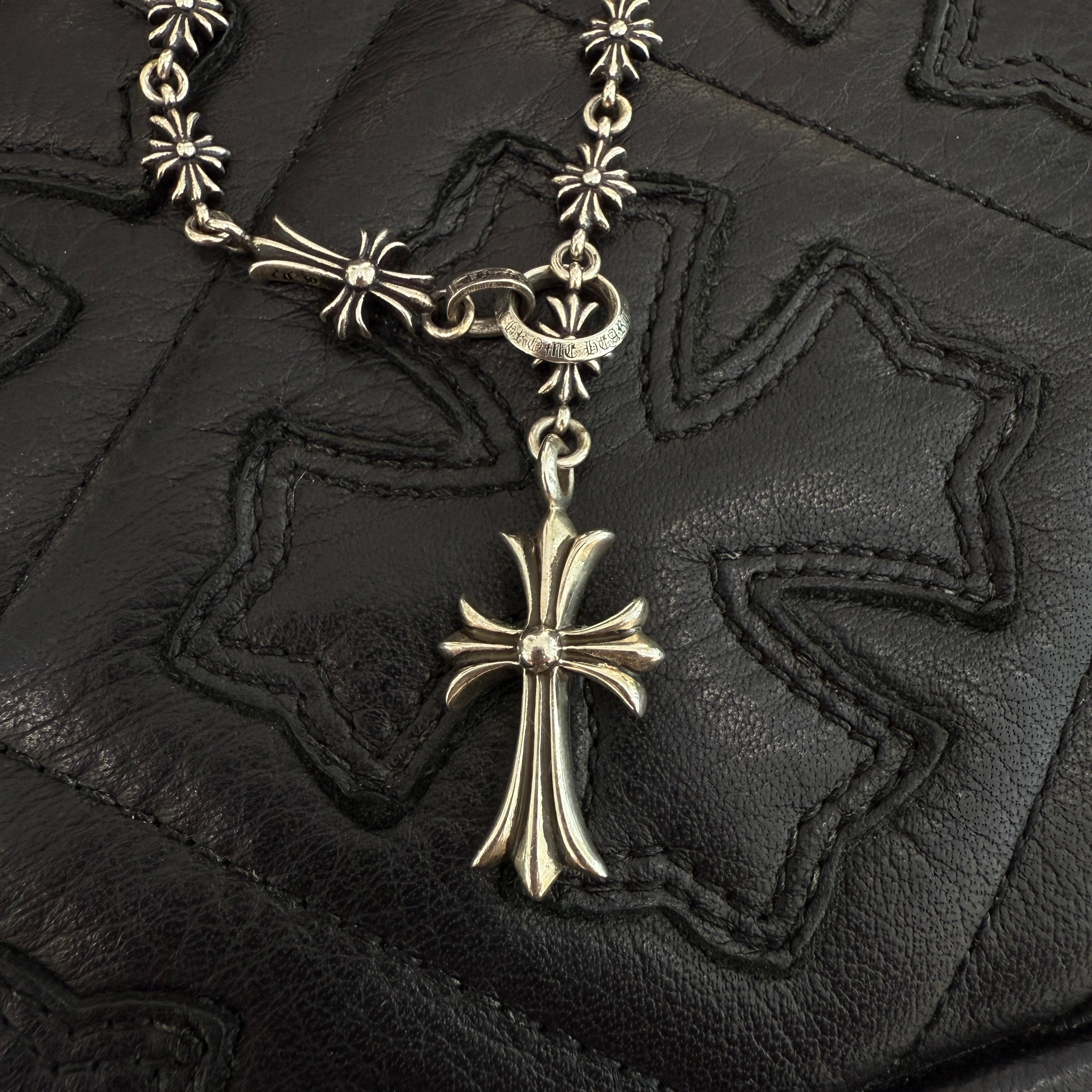 CHROME HEARTS Rosary Chalk CH Plus Chain Necklace クロムハ―ツ ロザリオ チョーク CHプラス チェーン ネックレス