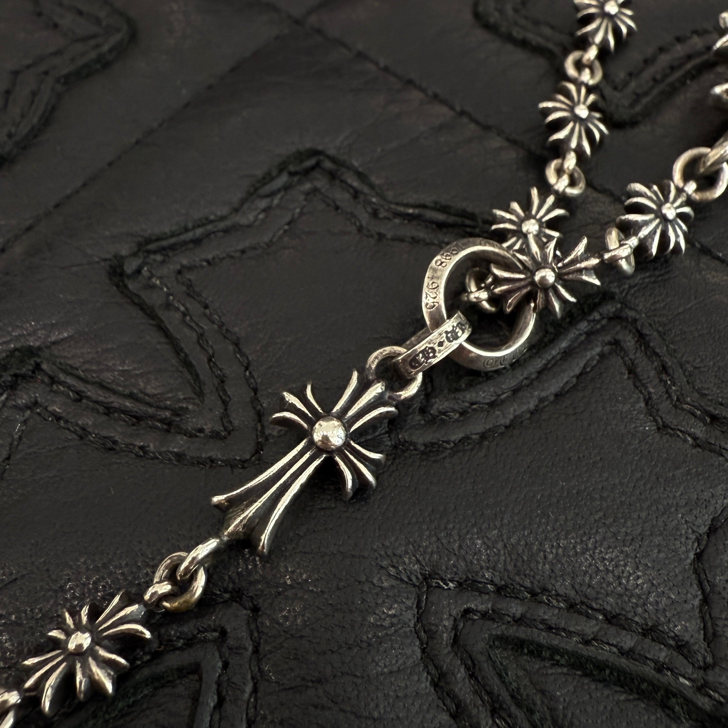 CHROME HEARTS Rosary Chalk CH Plus Chain Necklace クロムハ―ツ ロザリオ チョーク CHプラス チェーン ネックレス