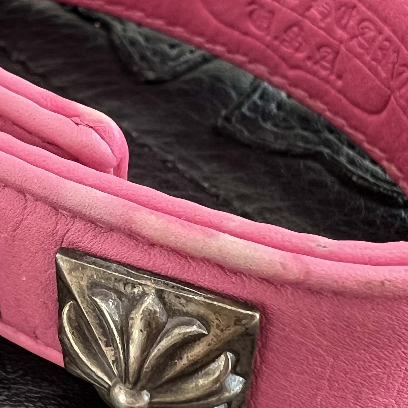 CHROME HEARTS Pyramid Cross Button 3BTN 2SNP LEATHER BRACELET クロムハーツ ピラミッドクロスボタン 3ボタン 2スナップ レザーブレスレット