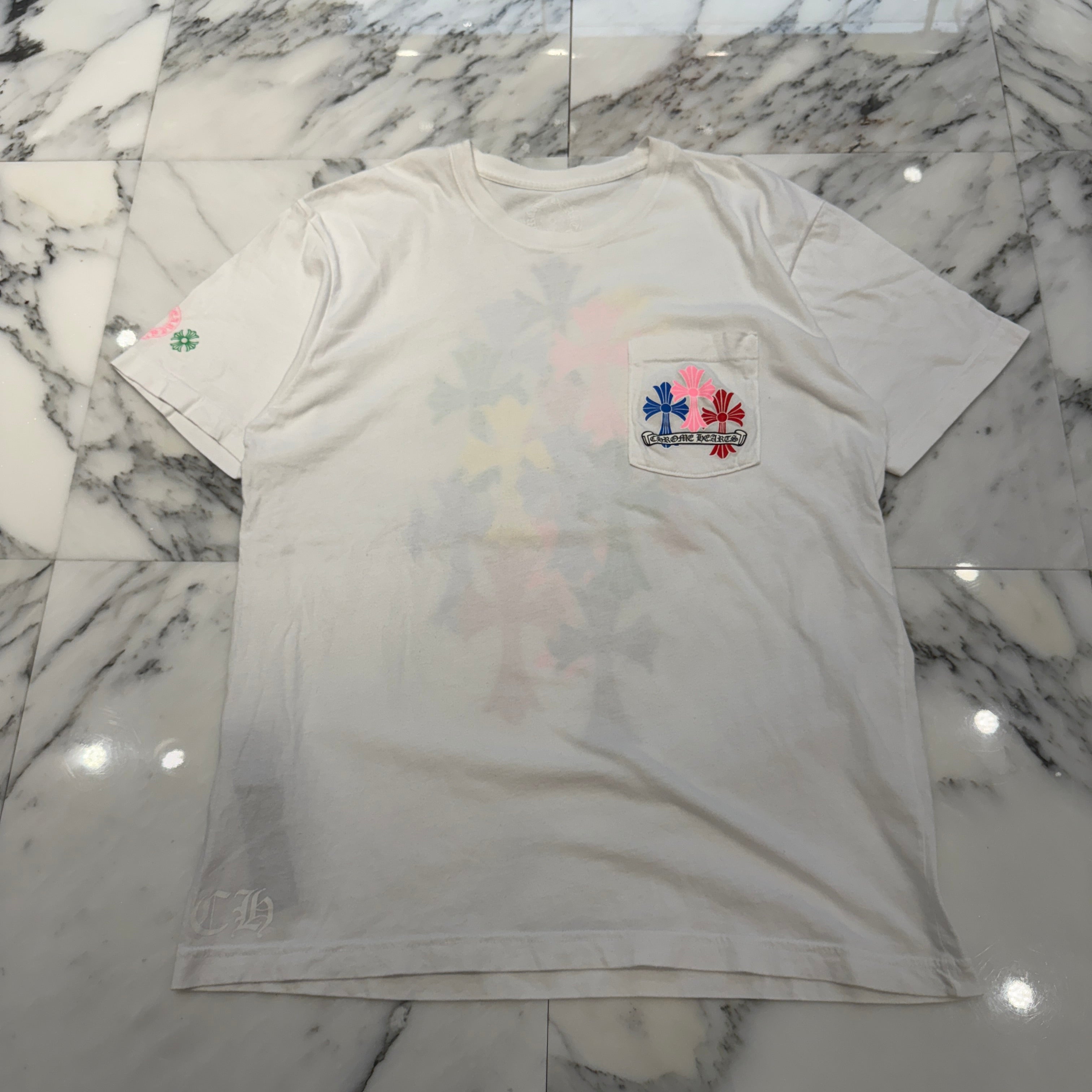 CHROME HEARTS 2021SS MLTCOL CEM CRS Tee Size L クロムハーツ マルチカラー セメタリークロス Tシャツ サイズL