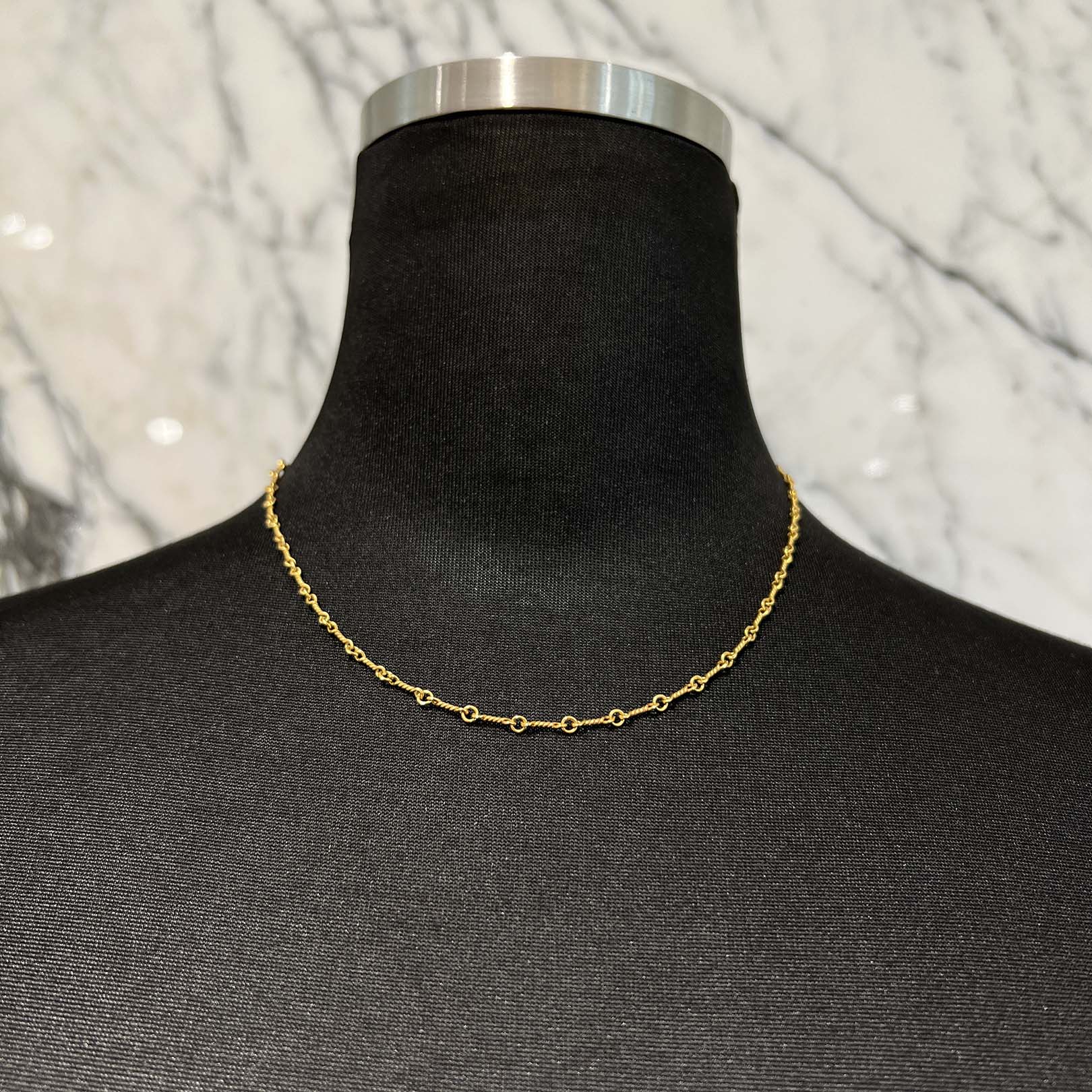 CHROME HEARTS 22K Twist Chain Necklace Size 16 Inch クロムハーツ 22K ツイストチェーン ネックレス サイズ16インチ