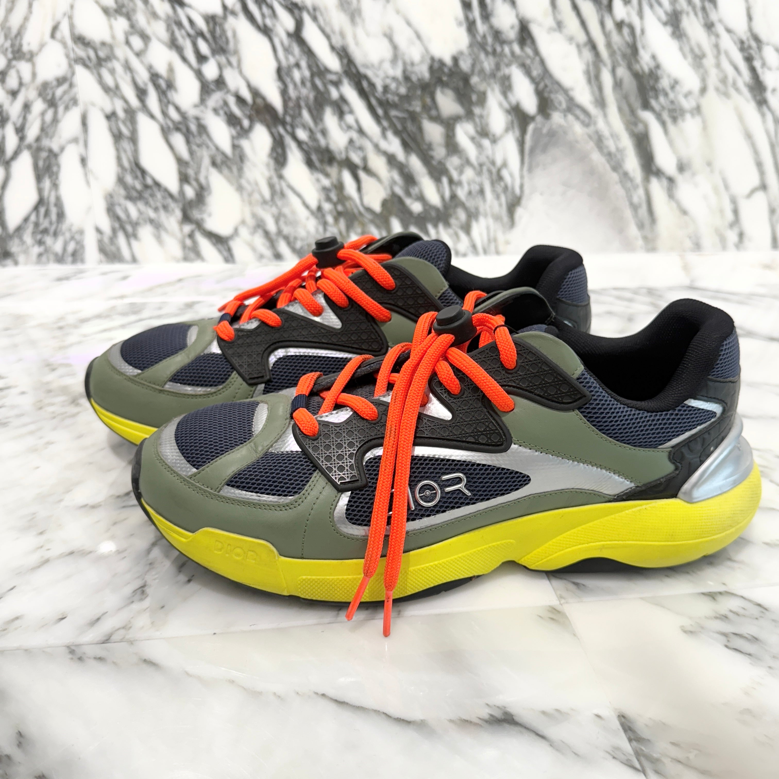 DIOR 2019AW B24 DIOR SORAYAMA "Green × Beige" Sneaker 3SN246YNW T00861H661 Size 41（26cm）ディオール B24 ディオール ソラヤマ "グリーン×ベージュ" スニーカー サイズ41（26cm）