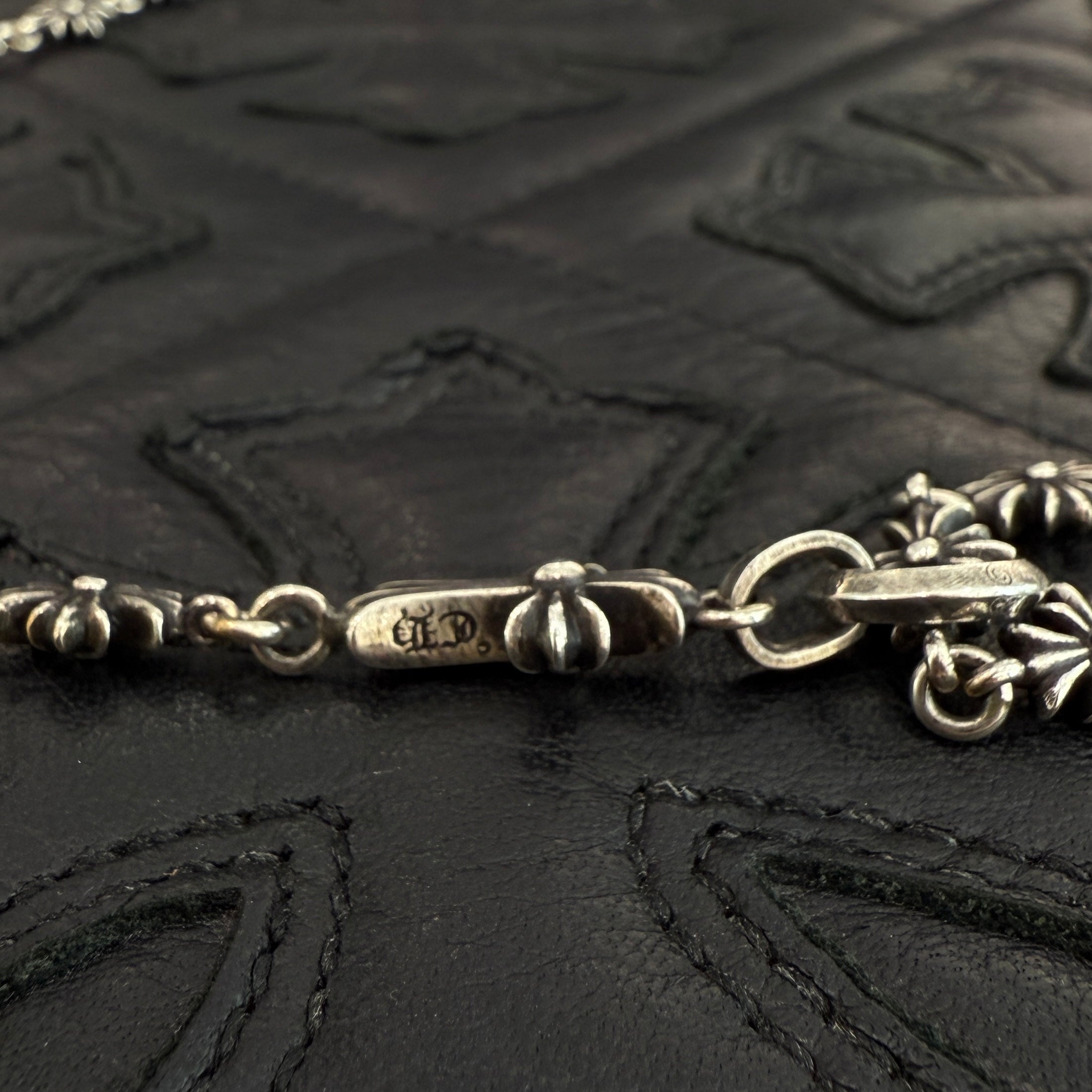 CHROME HEARTS Rosary Chalk CH Plus Chain Necklace クロムハ―ツ ロザリオ チョーク CHプラス チェーン ネックレス