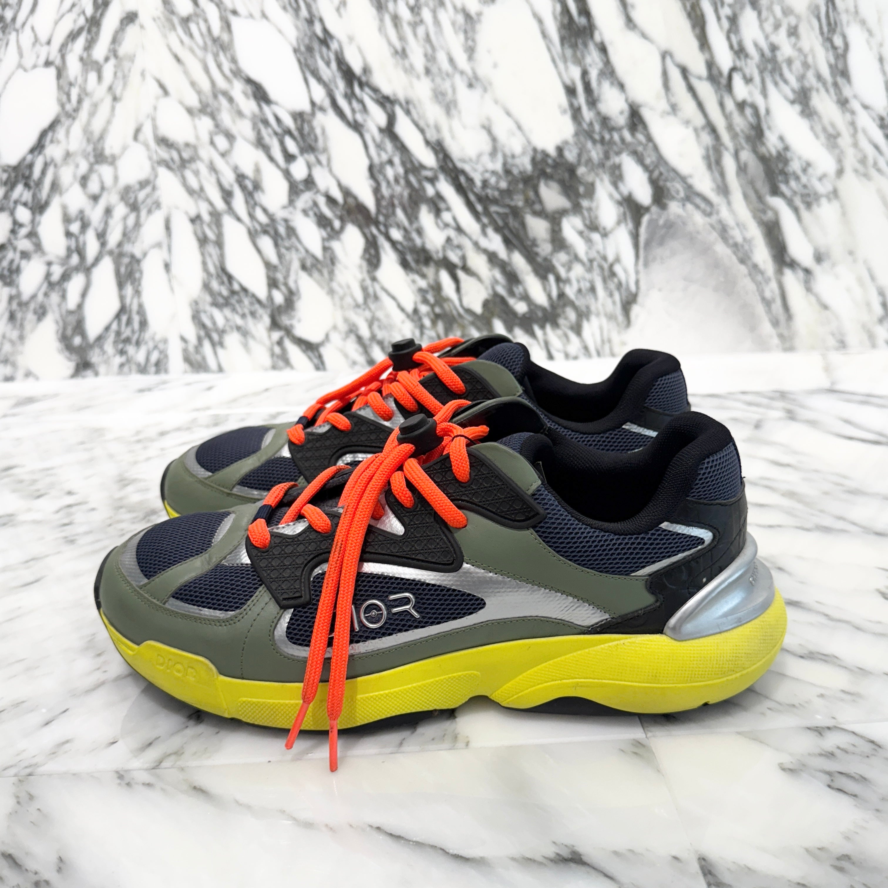 DIOR 2019AW B24 DIOR SORAYAMA "Green × Beige" Sneaker 3SN246YNW T00861H661 Size 41（26cm）ディオール B24 ディオール ソラヤマ "グリーン×ベージュ" スニーカー サイズ41（26cm）