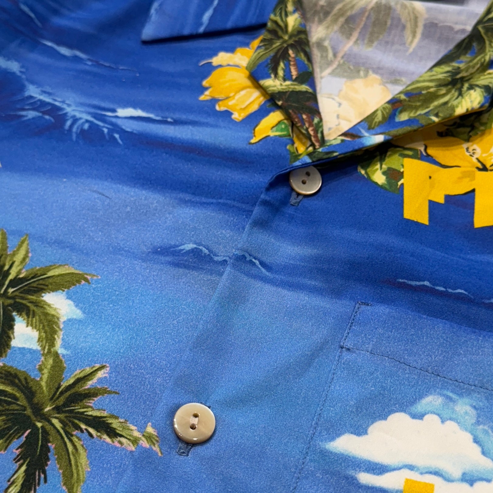 GUCCI 2022SS Palm Tree Printed Poplin Bowling Shirt 694124 ZAJSR Size 44 グッチ パームツリープリント ポプリンボーリング シャツ サイズ44