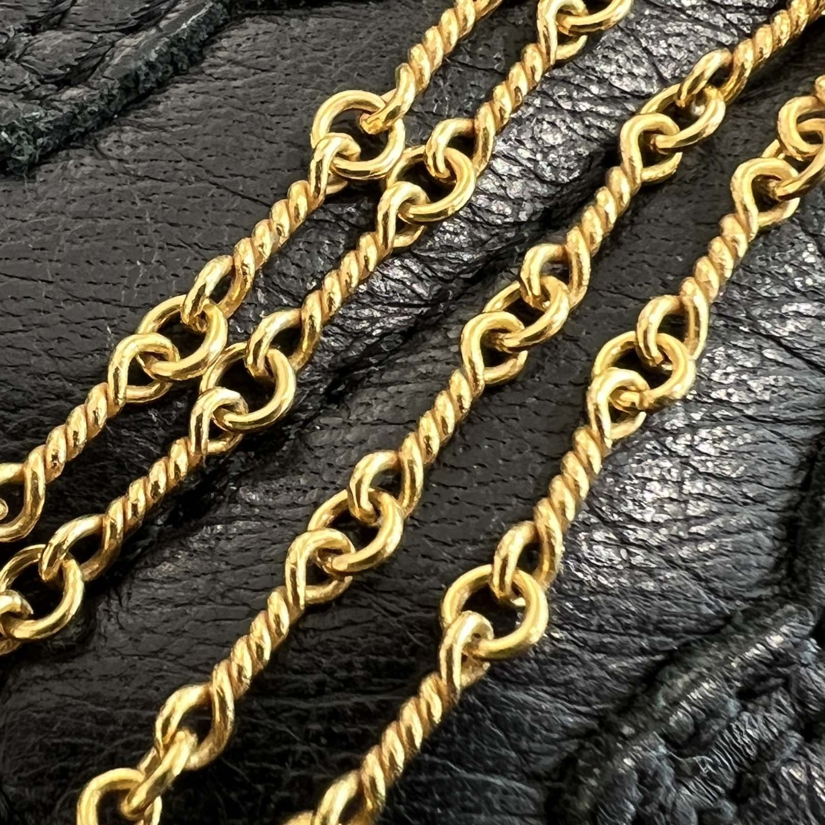 CHROME HEARTS 22K Twist Chain Necklace Size 16 Inch クロムハーツ 22K ツイストチェーン ネックレス サイズ16インチ