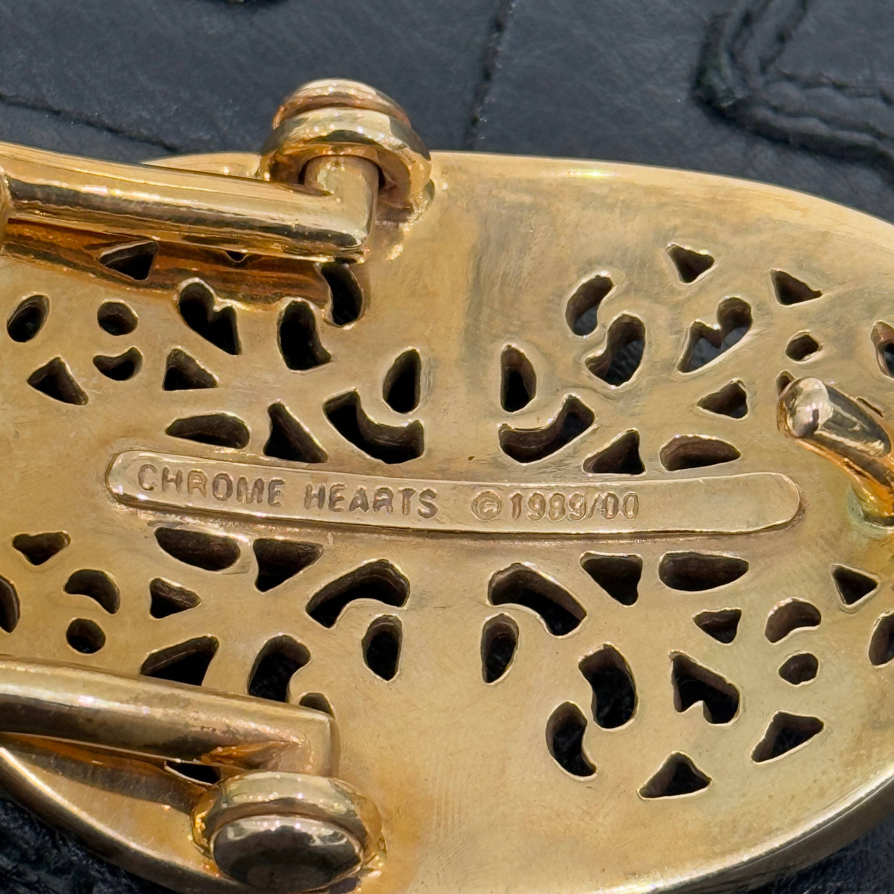 CHROME HEARTS Classic Oval Cross Belt Buckle Bronze クロム