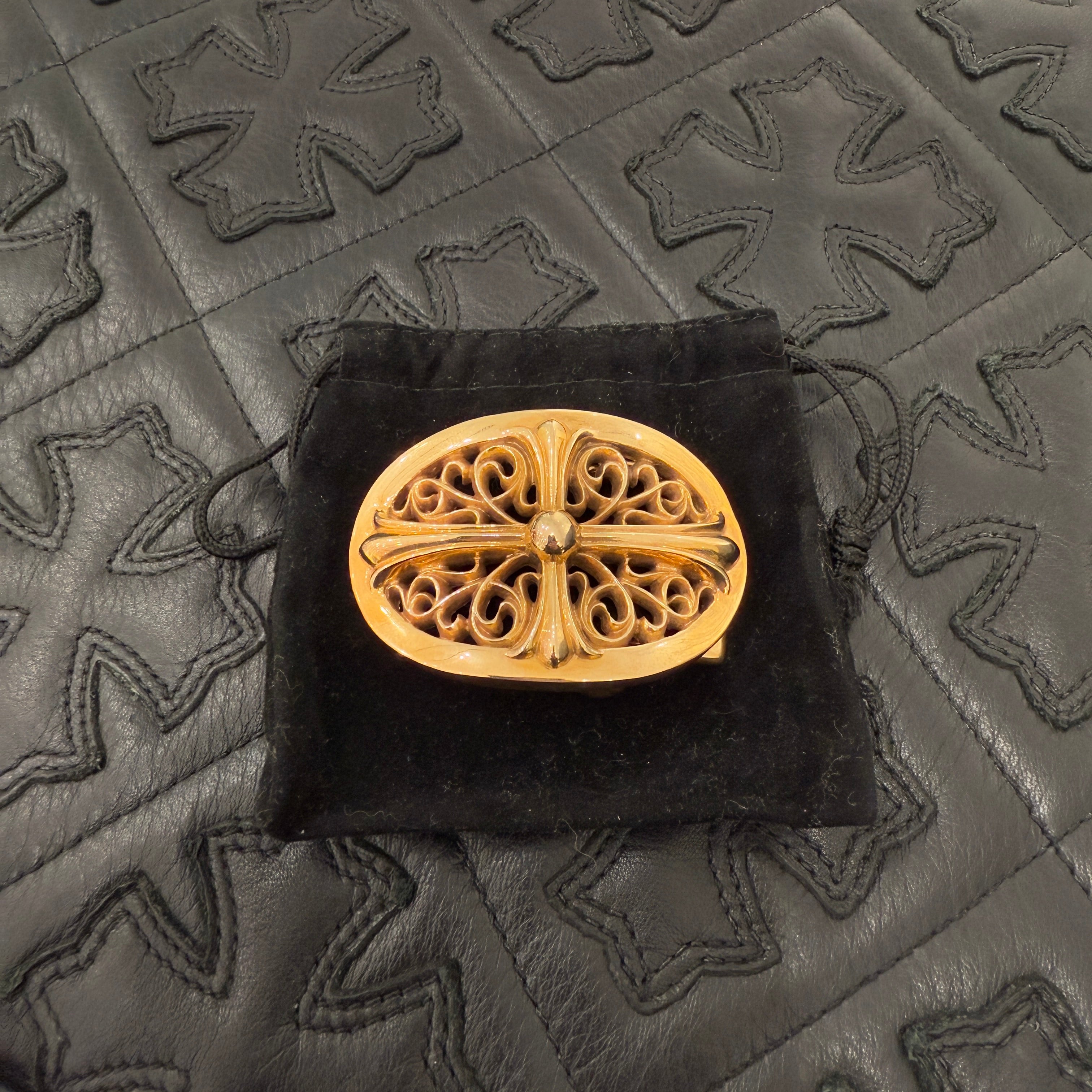 CHROME HEARTS Classic Oval Cross Belt Buckle Bronze クロムハーツ