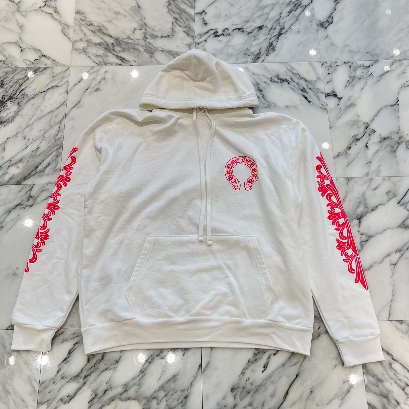 CHROME HEARTS 2025SS Floral Cross Horseshoe Pullover Hoodie Size L クロムハーツ フローラルクロス ホースシュー プルオーバーフーディ サイズL
