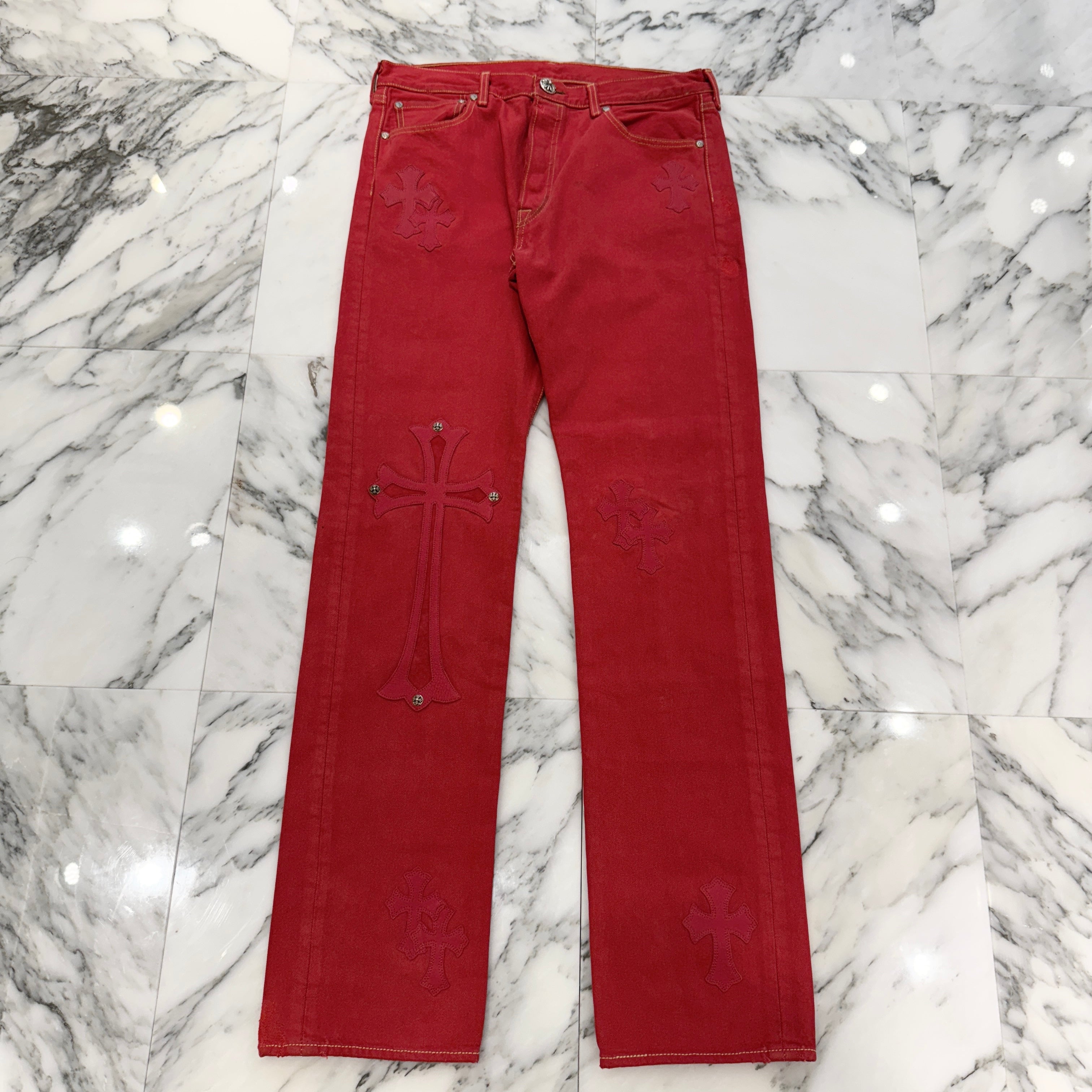 CHROME HEARTS × Levi's VNTG Large Cross Patch & Leather Cross Patch Jeans Size 33 クロムハーツ × リーバイス ヴィンテージ ラージクロスパッチ & レザークロスパッチ ジーンズ サイズ33