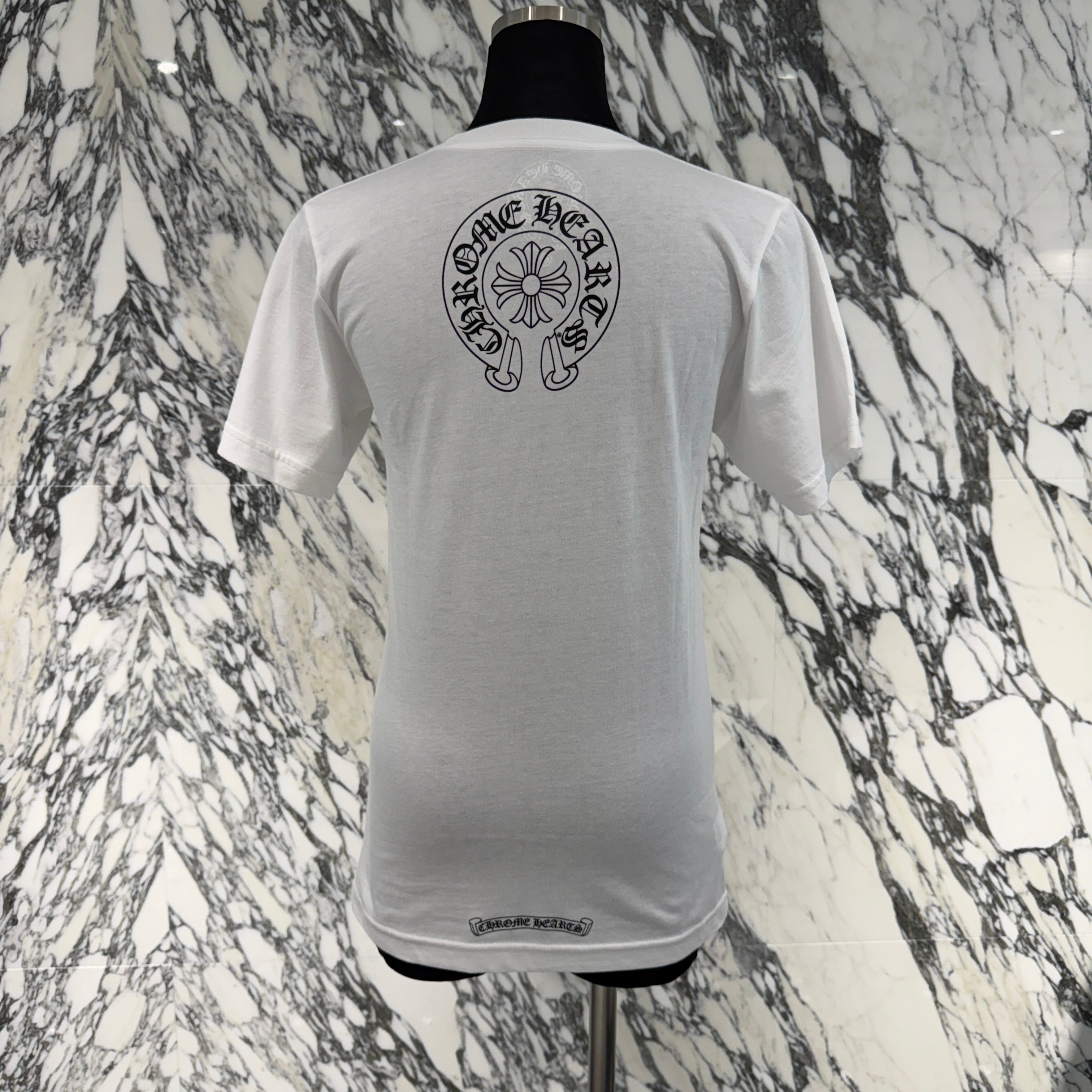 CHROME HEARTS Neck Logo Back Horseshoe Tee Size XS クロムハーツ ネックロゴバックホースシューTシャツ サイズXS