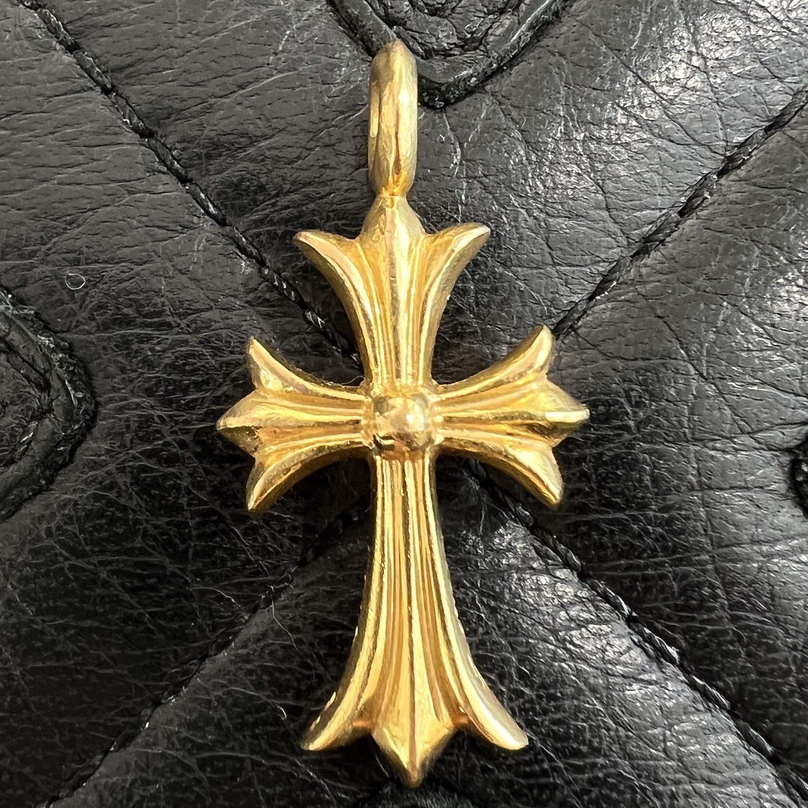 CHROME HEARTS 22K Tiny Fat Cross Pave Diamond Pendant Top クロムハーツ 22K タイニーファット クロス パヴェダイヤモンド ペンダントトップ
