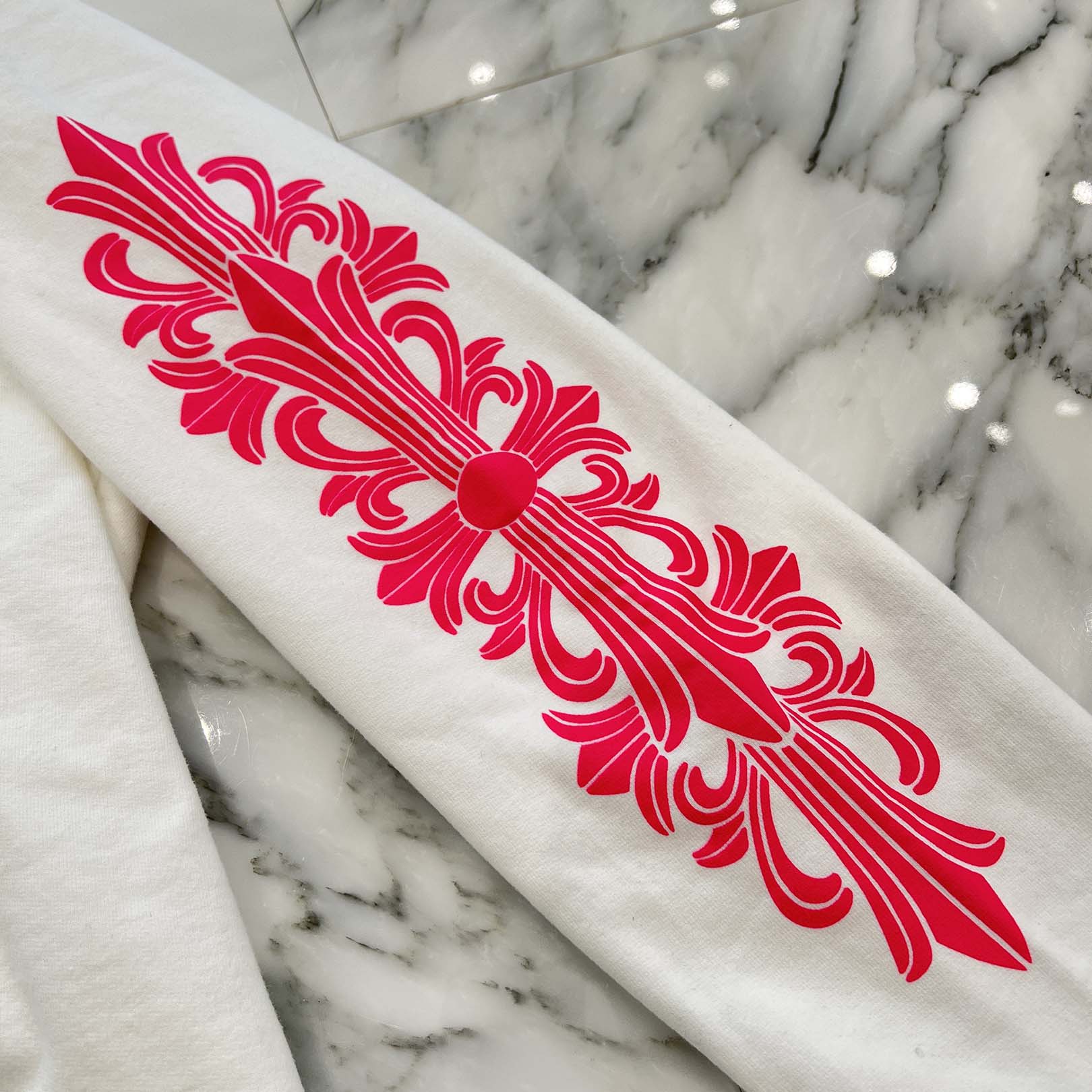 CHROME HEARTS 2025SS Floral Cross Horseshoe Pullover Hoodie Size M クロムハーツ フローラルクロス ホースシュー プルオーバーフーディ サイズM