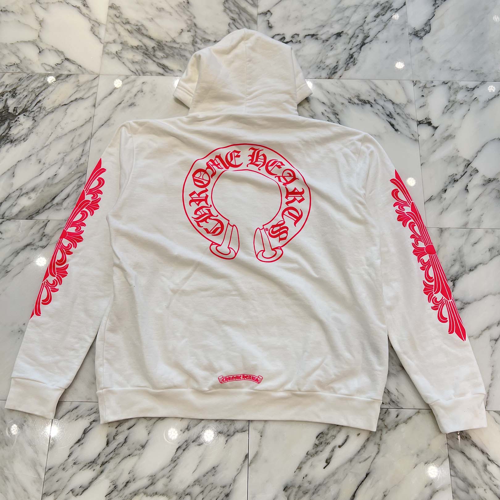 CHROME HEARTS 2025SS Floral Cross Horseshoe Pullover Hoodie Size L