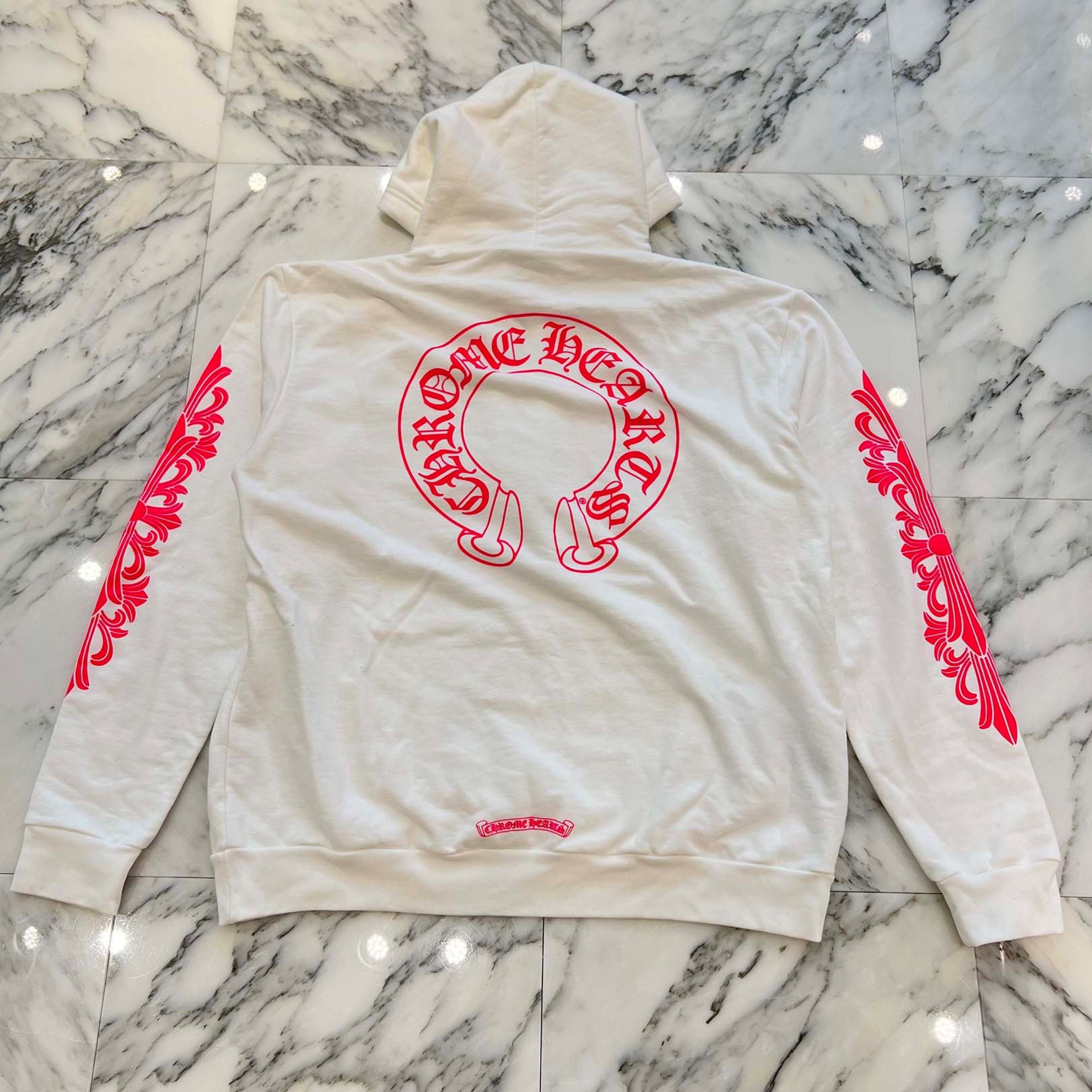 CHROME HEARTS 2025SS Floral Cross Horseshoe Pullover Hoodie Size M クロムハーツ フローラルクロス ホースシュー プルオーバーフーディ サイズM