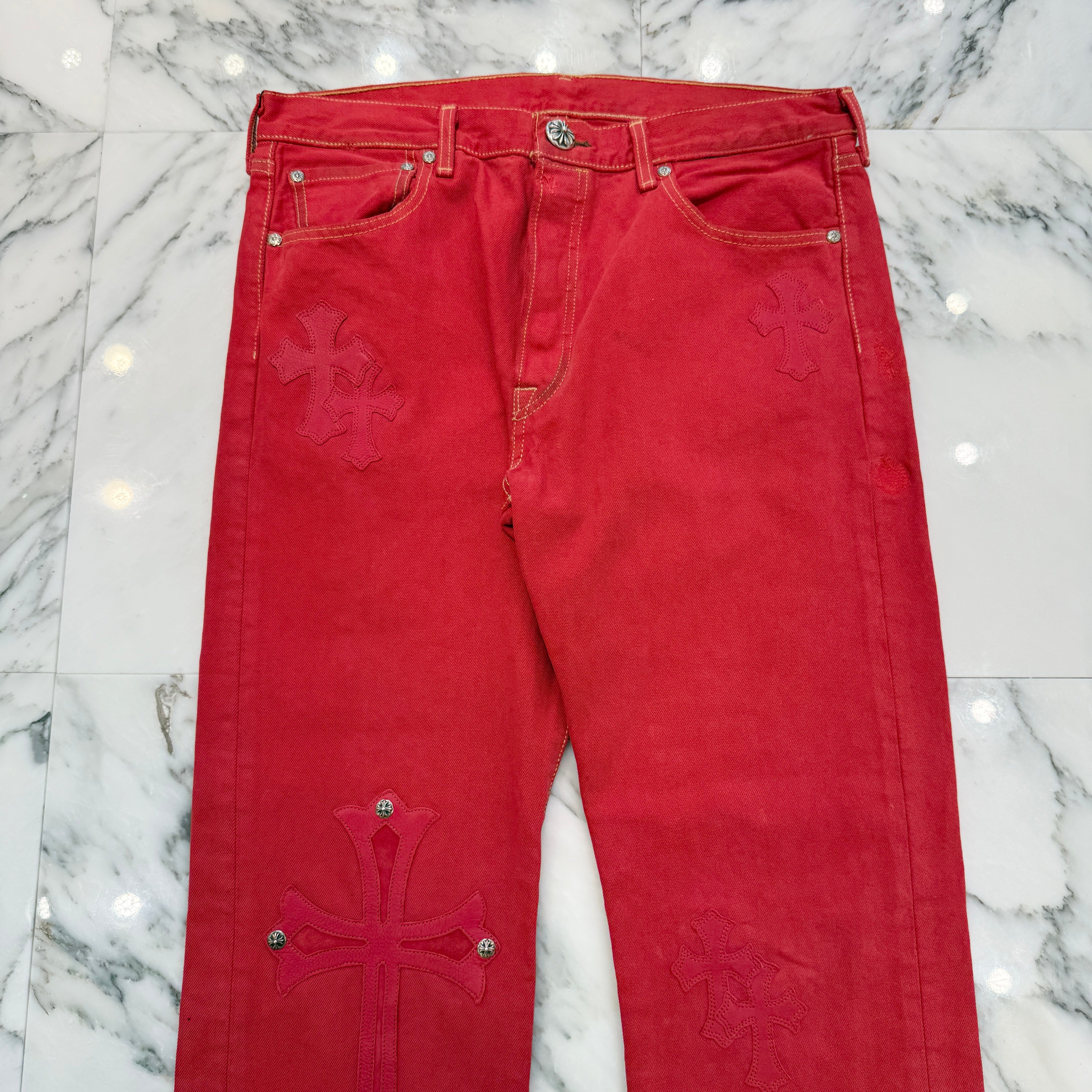 CHROME HEARTS × Levi's VNTG Large Cross Patch & Leather Cross Patch Jeans Size 33 クロムハーツ × リーバイス ヴィンテージ ラージクロスパッチ & レザークロスパッチ ジーンズ サイズ33