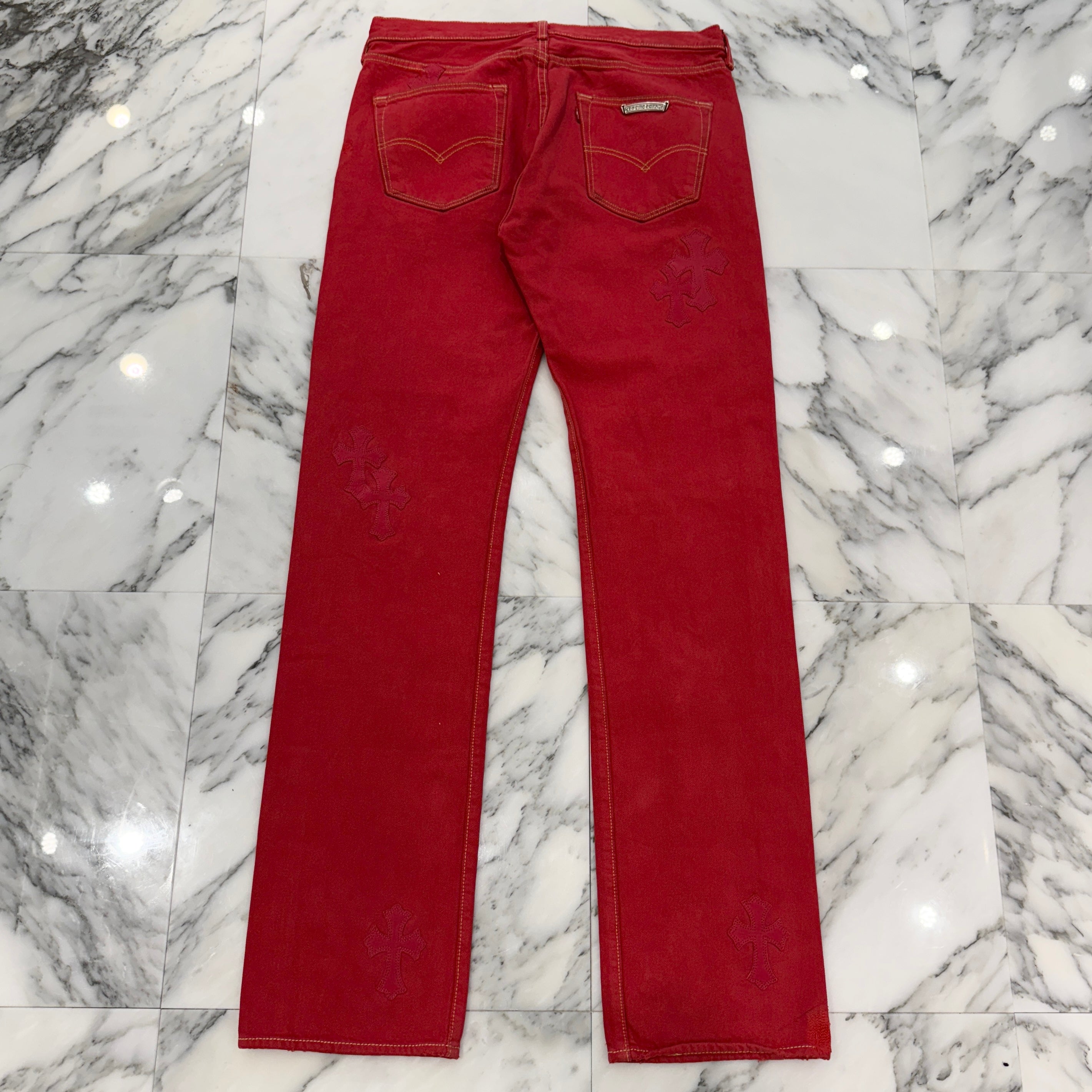 CHROME HEARTS × Levi's VNTG Large Cross Patch & Leather Cross Patch Jeans Size 33 クロムハーツ × リーバイス ヴィンテージ ラージクロスパッチ & レザークロスパッチ ジーンズ サイズ33