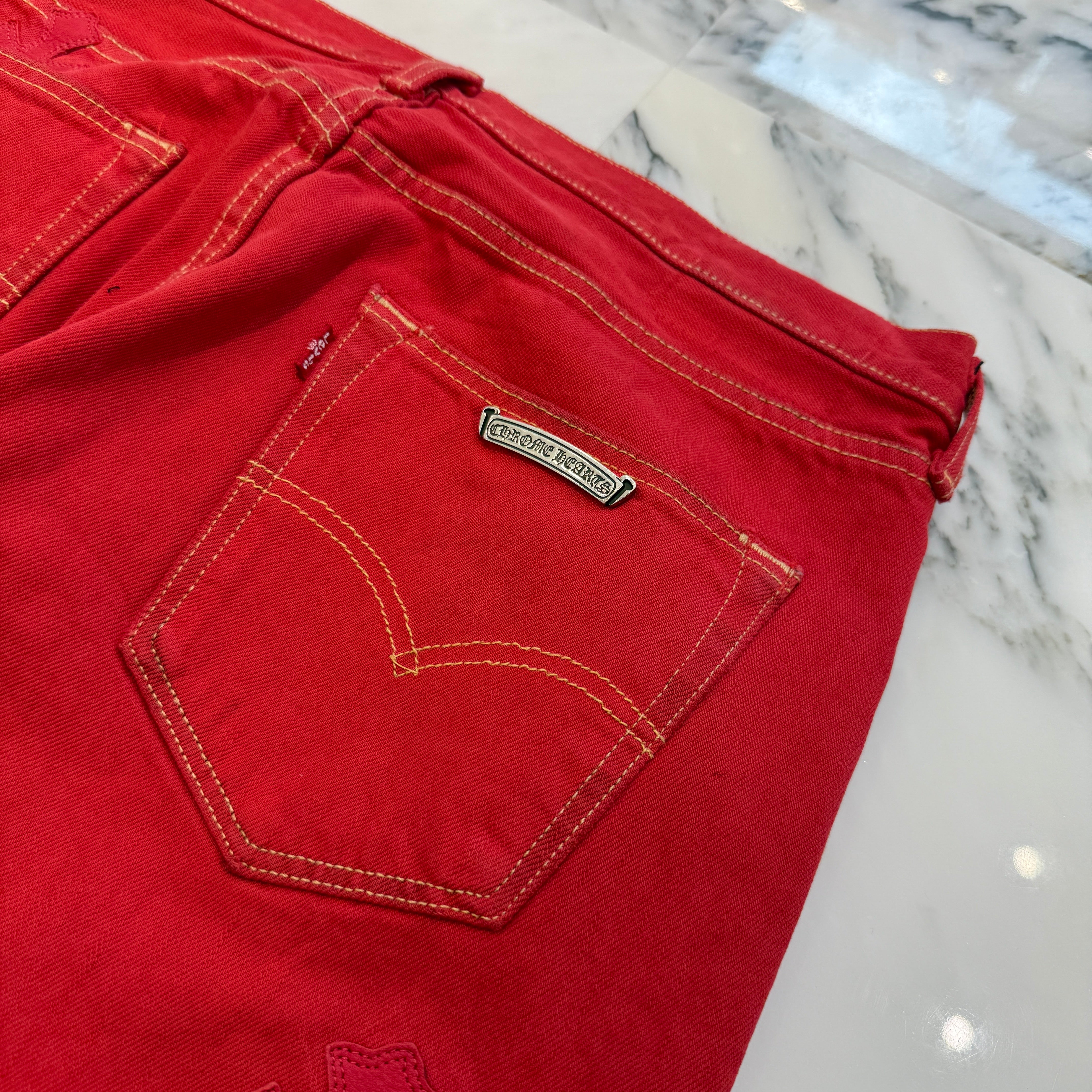 CHROME HEARTS × Levi's VNTG Large Cross Patch & Leather Cross Patch Jeans Size 33 クロムハーツ × リーバイス ヴィンテージ ラージクロスパッチ & レザークロスパッチ ジーンズ サイズ33